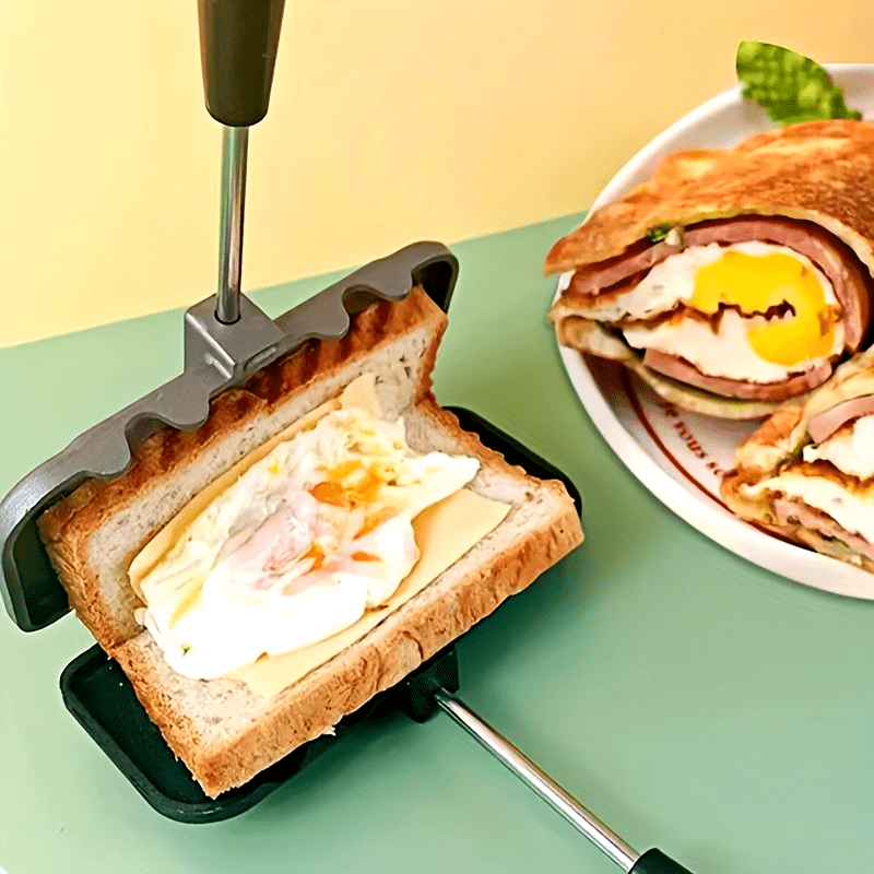 1pc, Sandwich Maker, 5.51''x2.59'', Double-Sided Sandwich Baking Pan, Breakfast Maker, Baking Tools, Home Kitchen Accessories