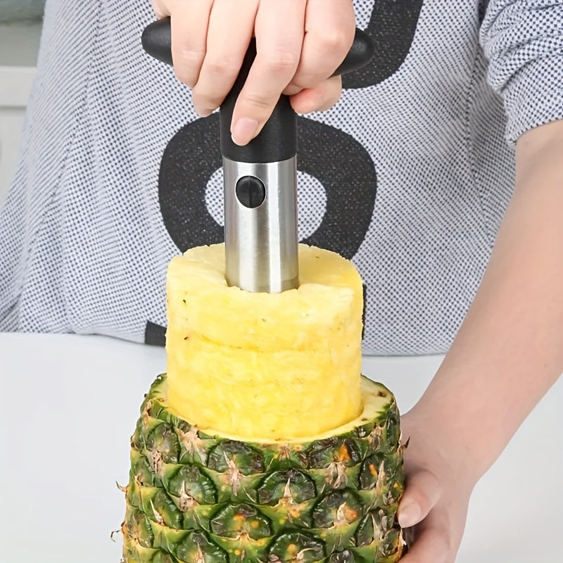[1pc Easy Pineapple Corer Slicer] 1pc Stainless Steel Pineapple Corer and Slicer, Easy to Use Kitchen Tool for Effortless Pineapple Core Removal and Slicing