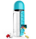 Travel pill organizer water bottle