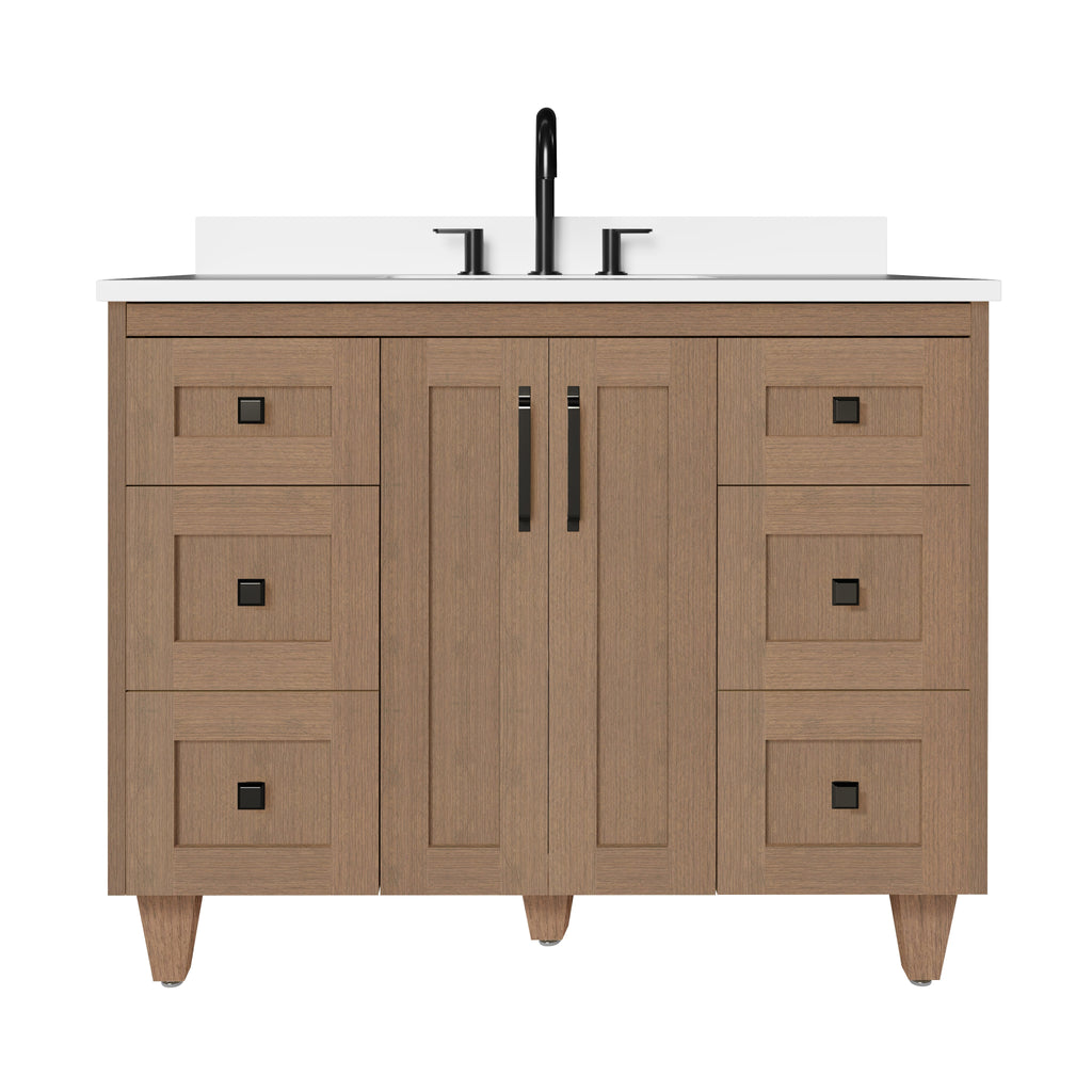 Arlo 42" Solid-Wood Vanity with Quartz Countertop