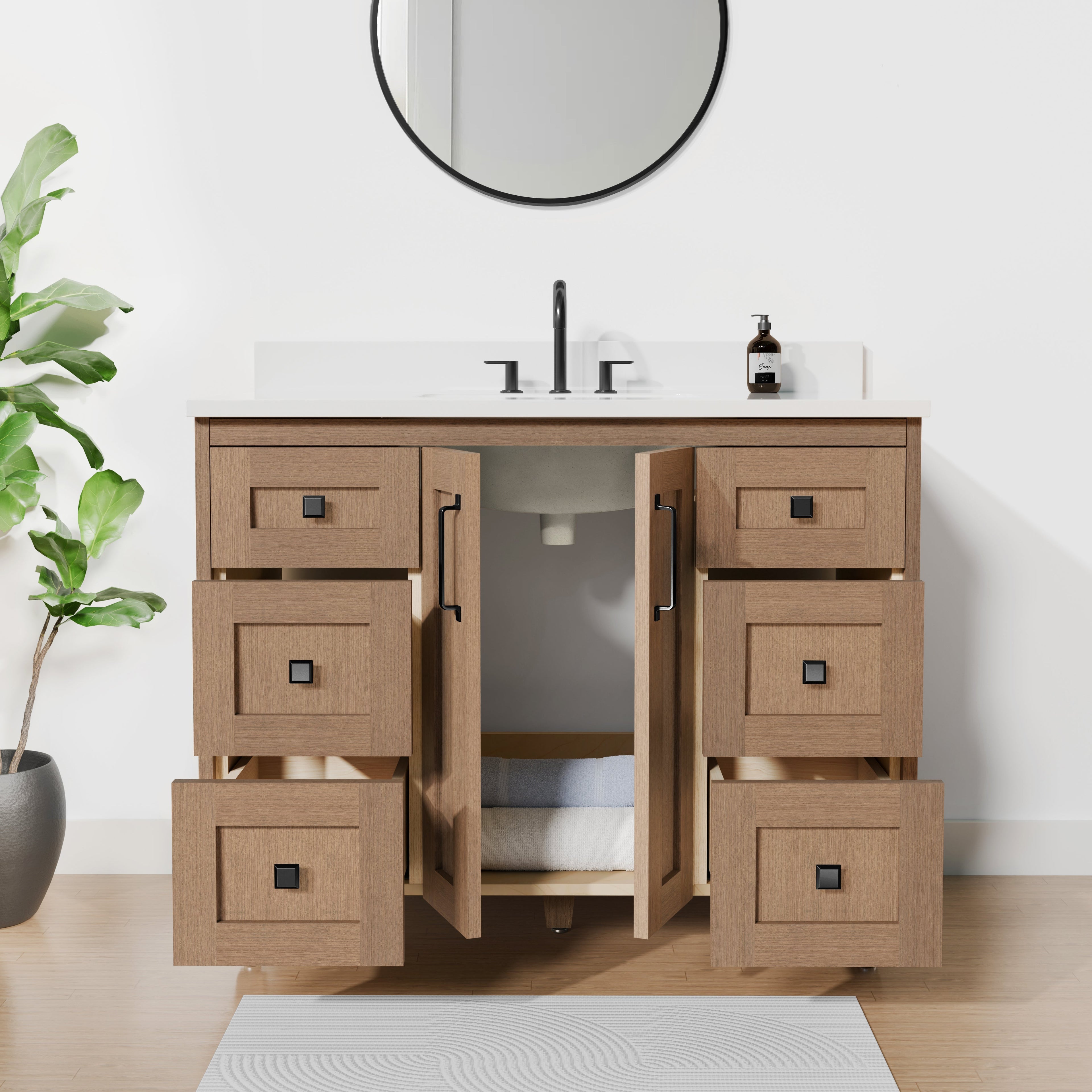 Arlo 42" Solid-Wood Vanity with Quartz Countertop