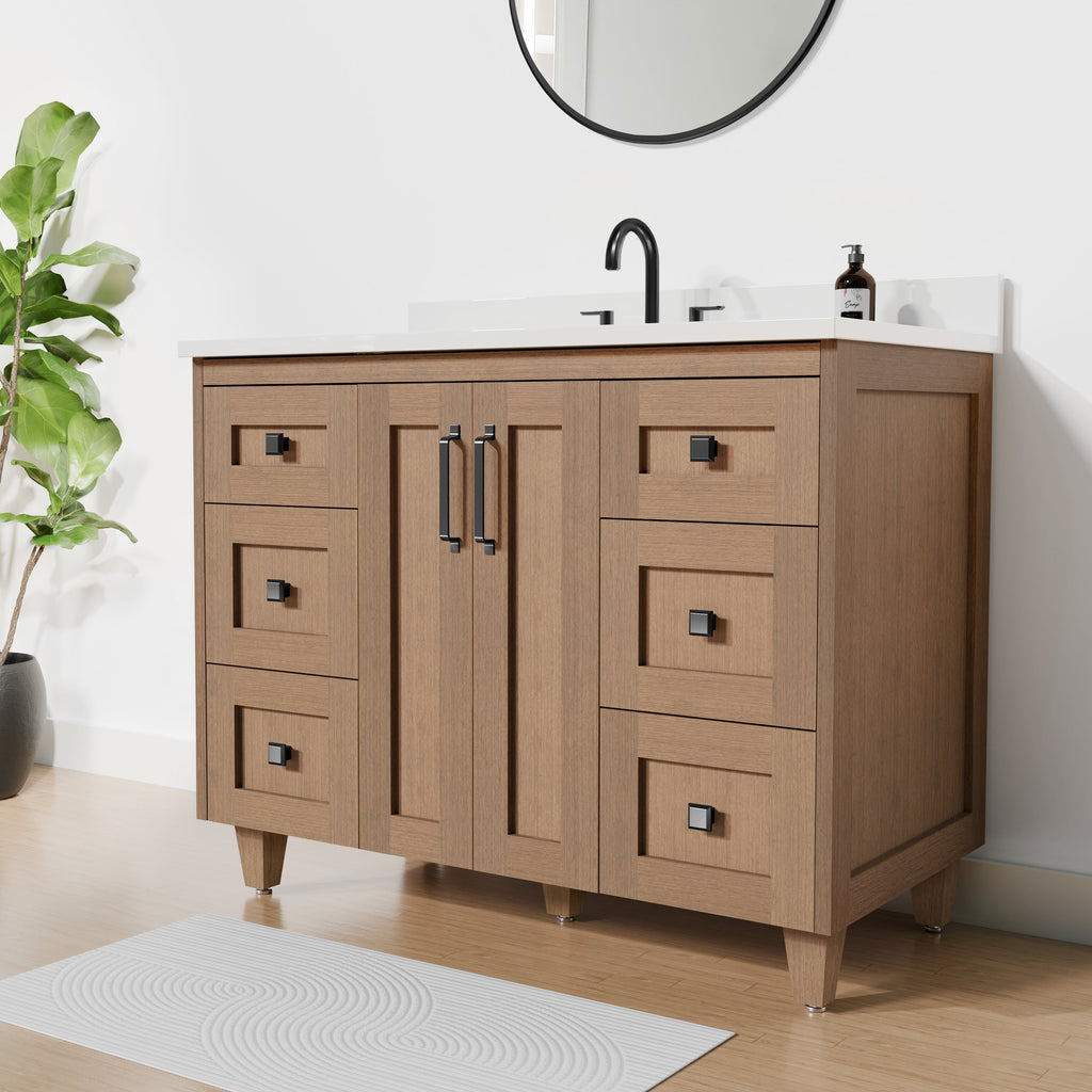 Arlo 42" Solid-Wood Vanity with Quartz Countertop