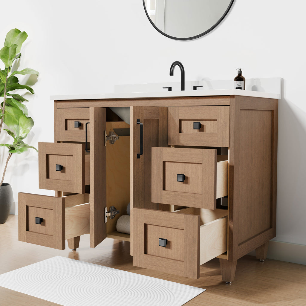 Arlo 42" Solid-Wood Vanity with Quartz Countertop
