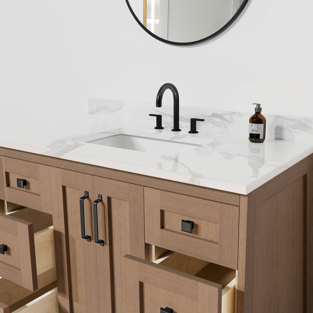 Arlo 42" Solid-Wood Vanity with Quartz Countertop