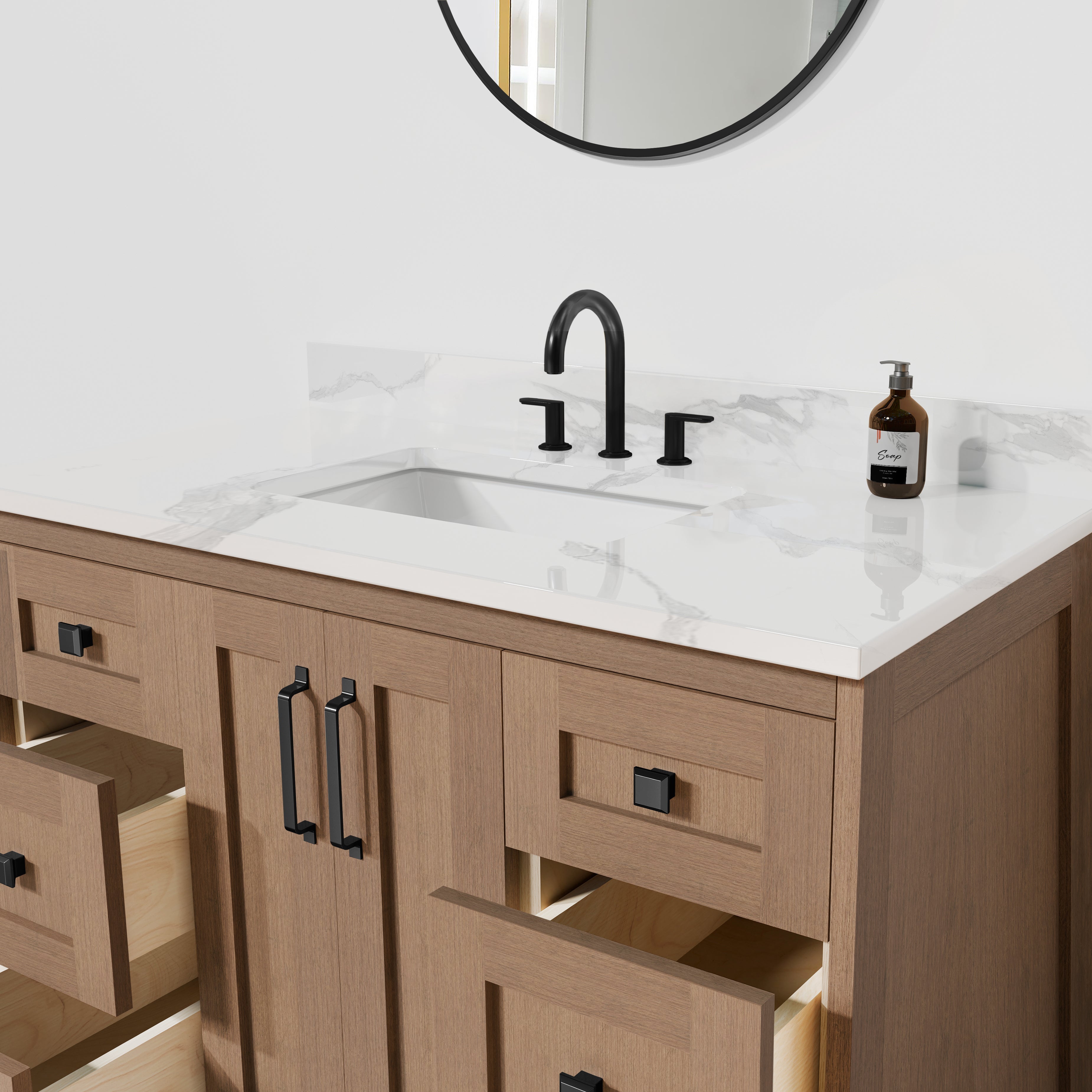 Arlo 42" Solid-Wood Vanity with Quartz Countertop