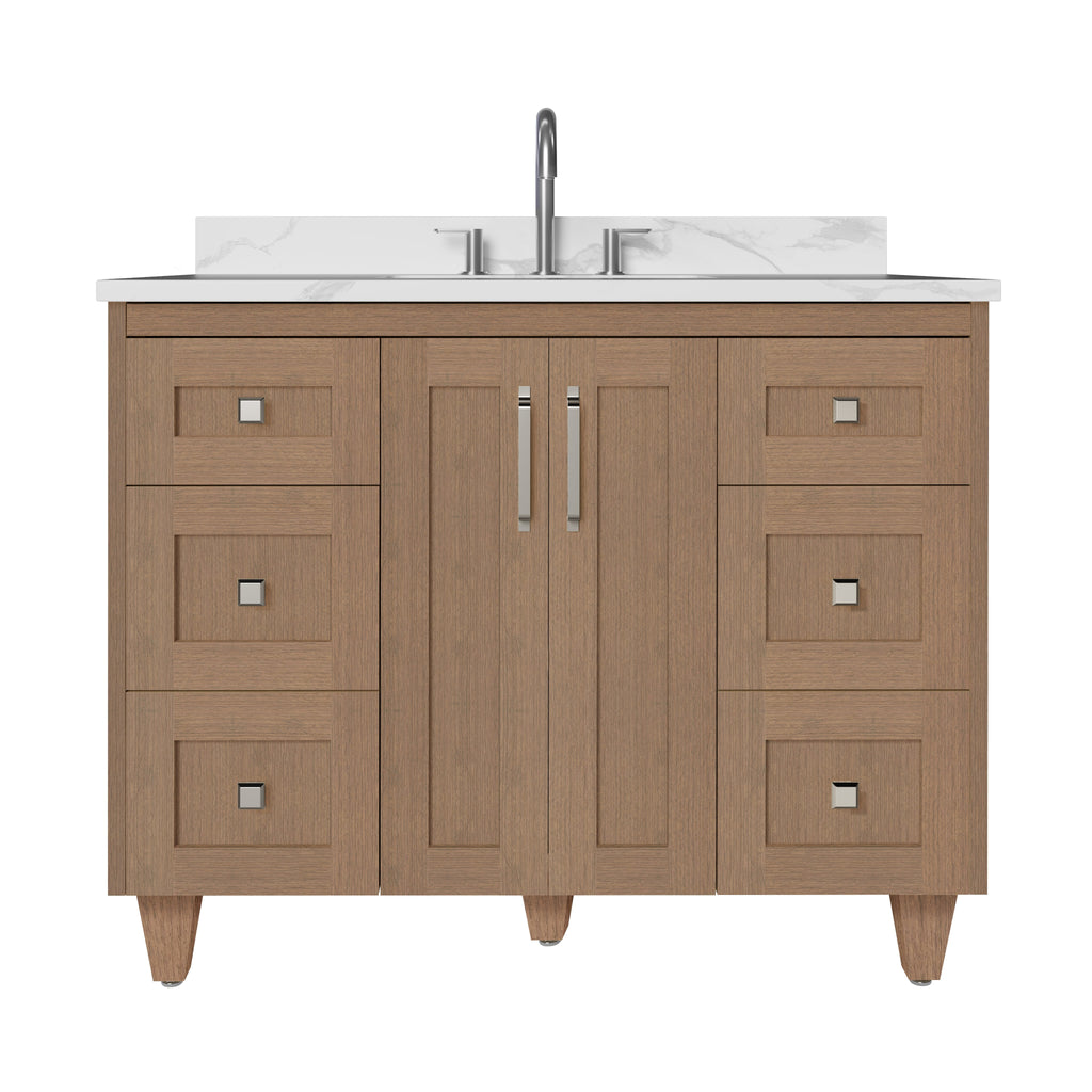 Arlo 42" Solid-Wood Vanity with Quartz Countertop