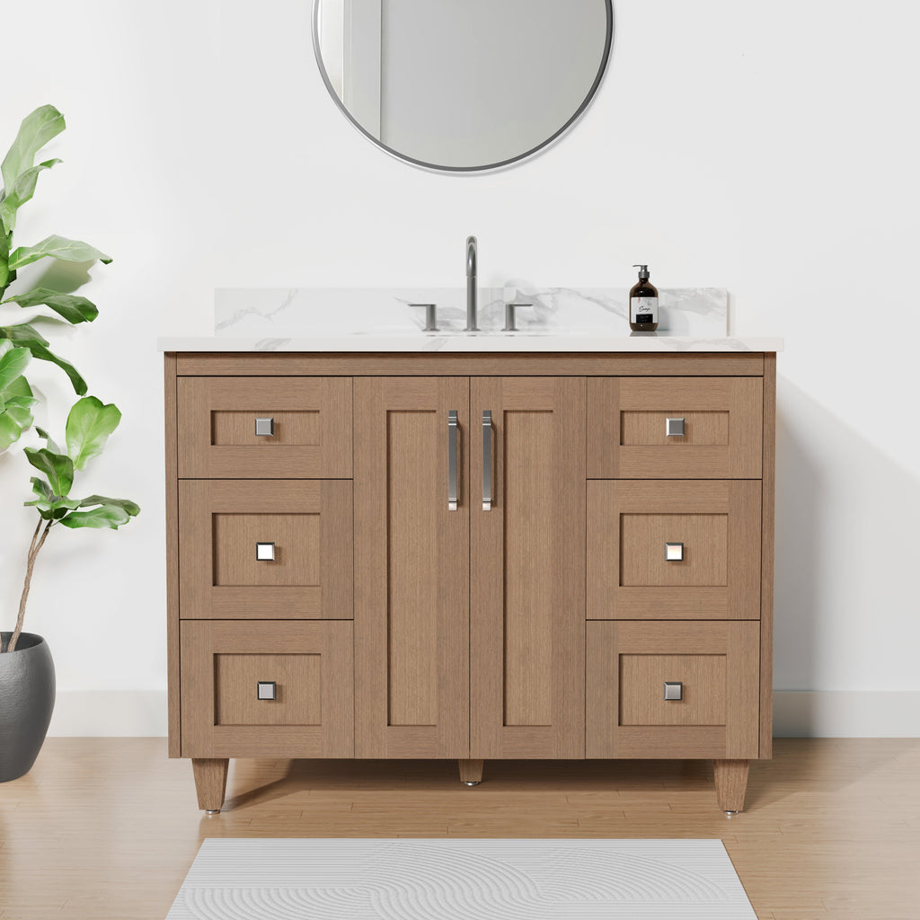Arlo 42" Solid-Wood Vanity with Quartz Countertop