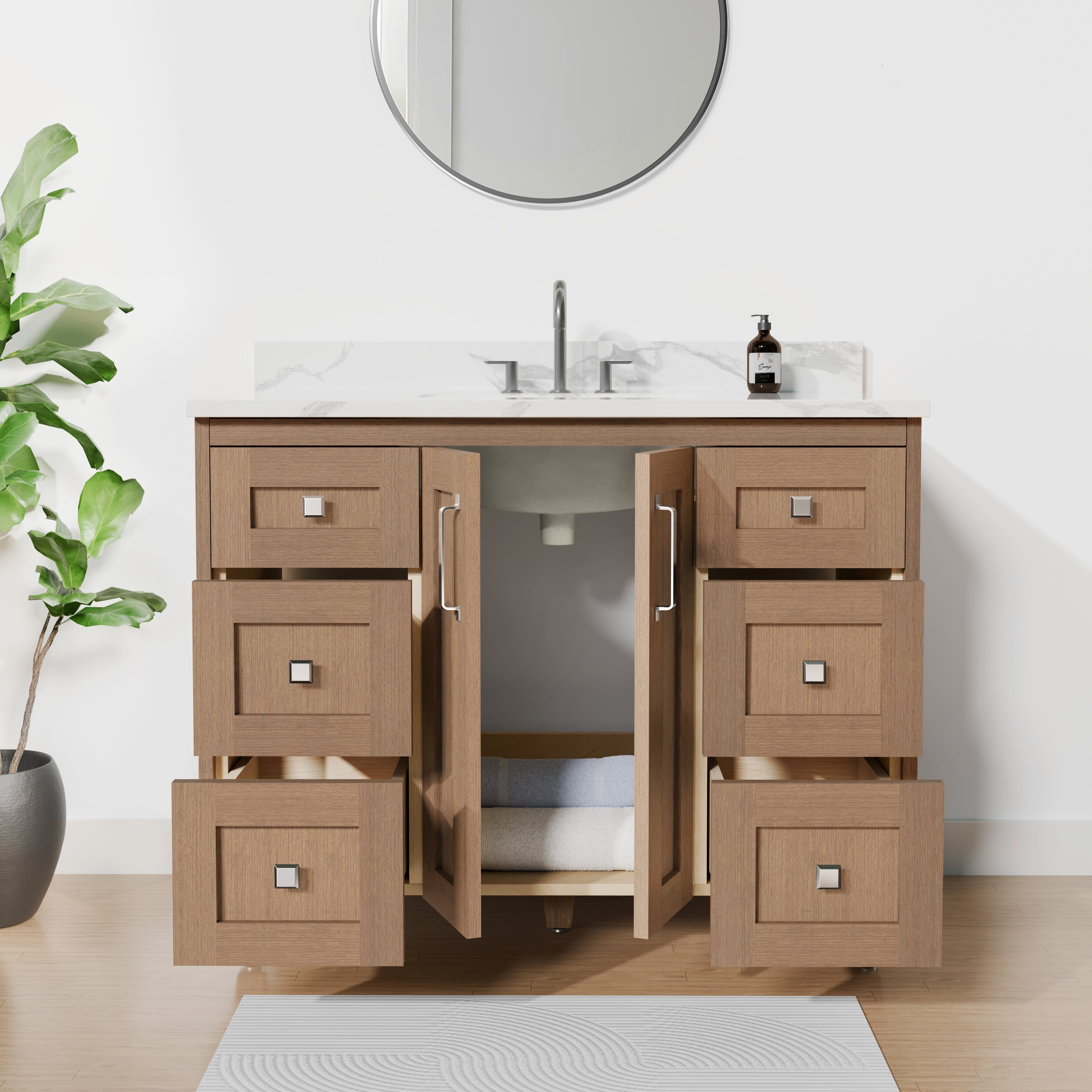 Arlo 42" Solid-Wood Vanity with Quartz Countertop