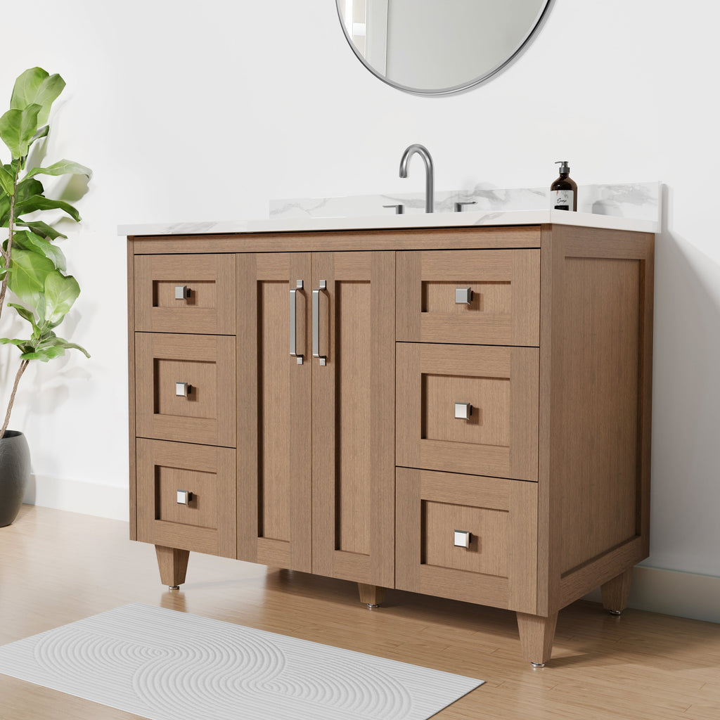 Arlo 42" Solid-Wood Vanity with Quartz Countertop