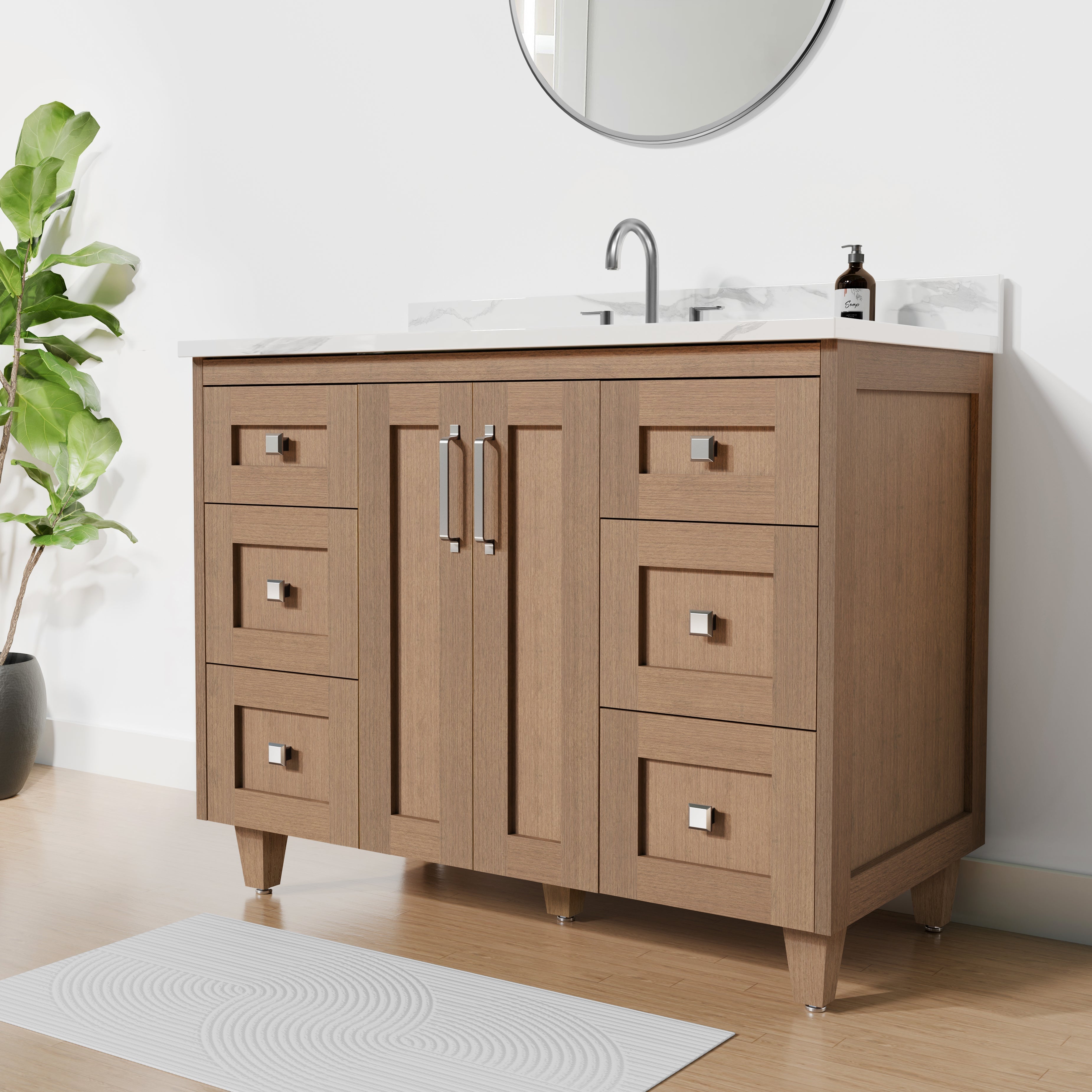 Arlo 42" Solid-Wood Vanity with Quartz Countertop