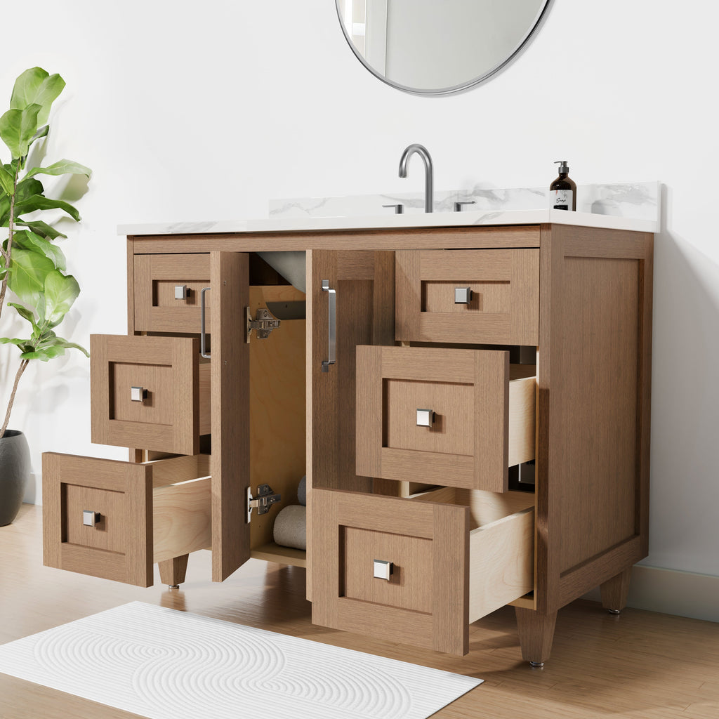 Arlo 42" Solid-Wood Vanity with Quartz Countertop