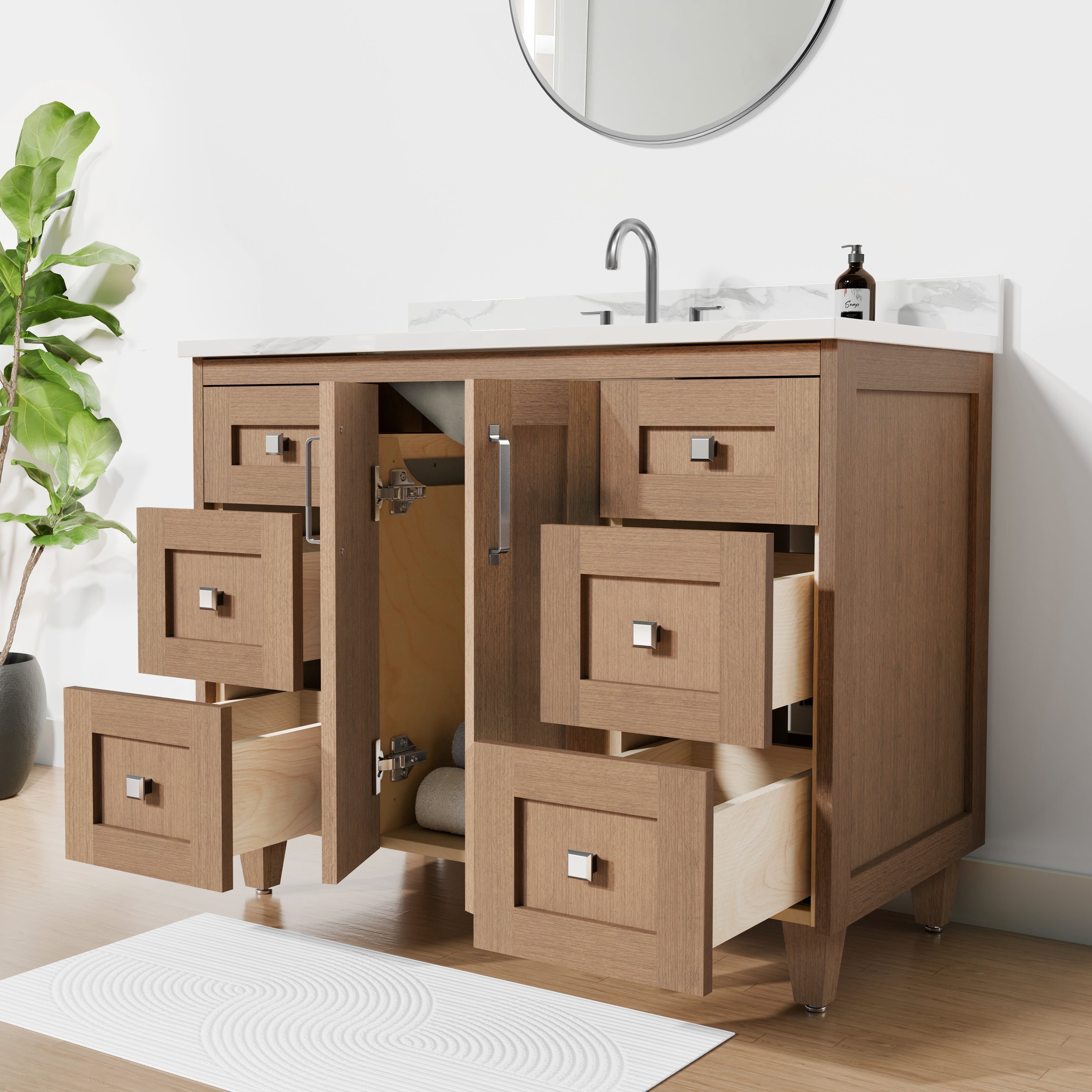 Arlo 42" Solid-Wood Vanity with Quartz Countertop