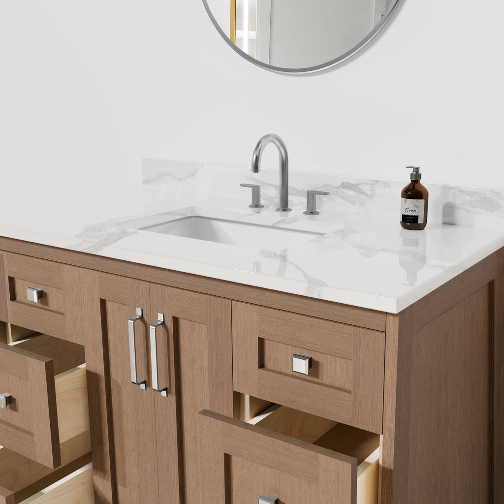 Arlo 42" Solid-Wood Vanity with Quartz Countertop
