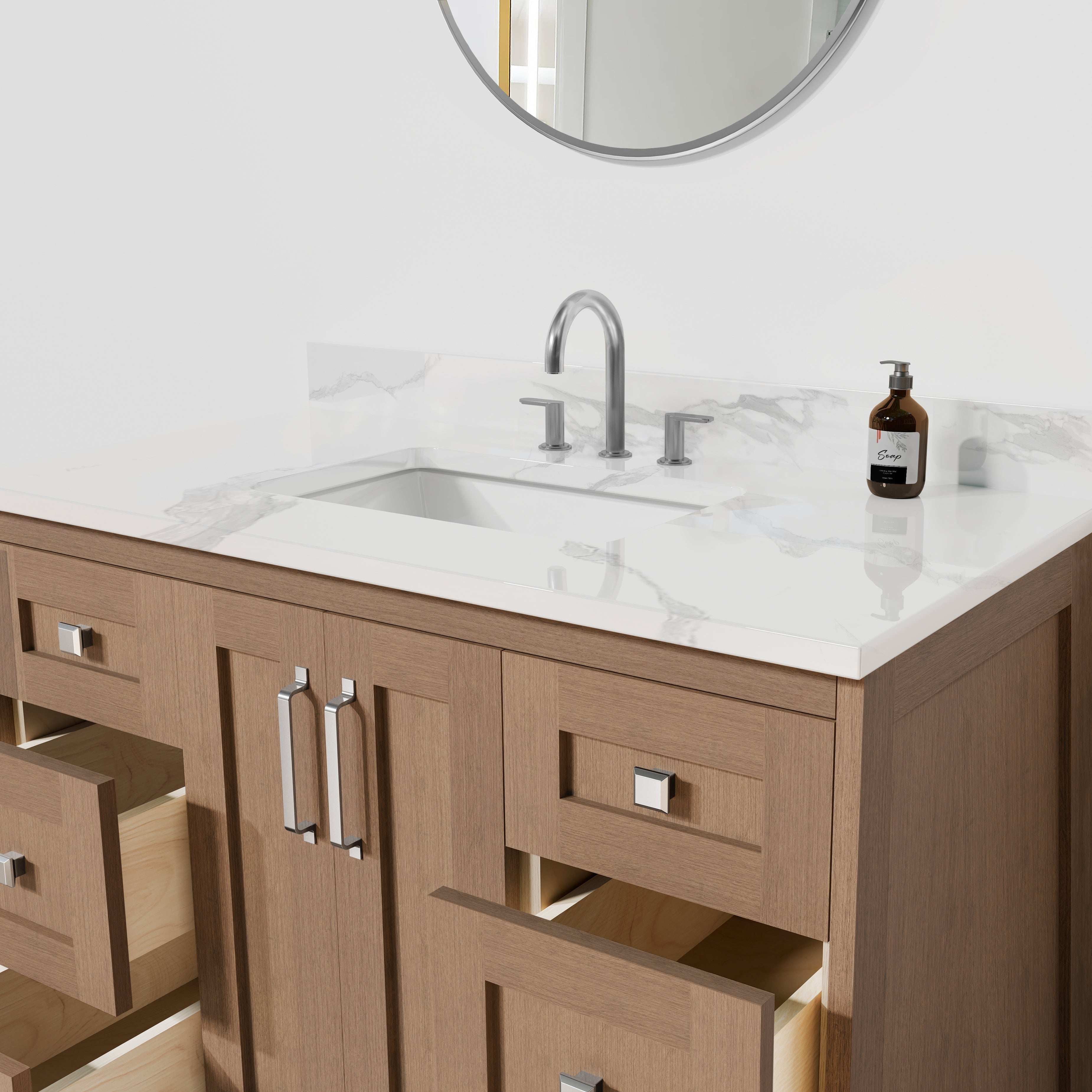 Arlo 42" Solid-Wood Vanity with Quartz Countertop