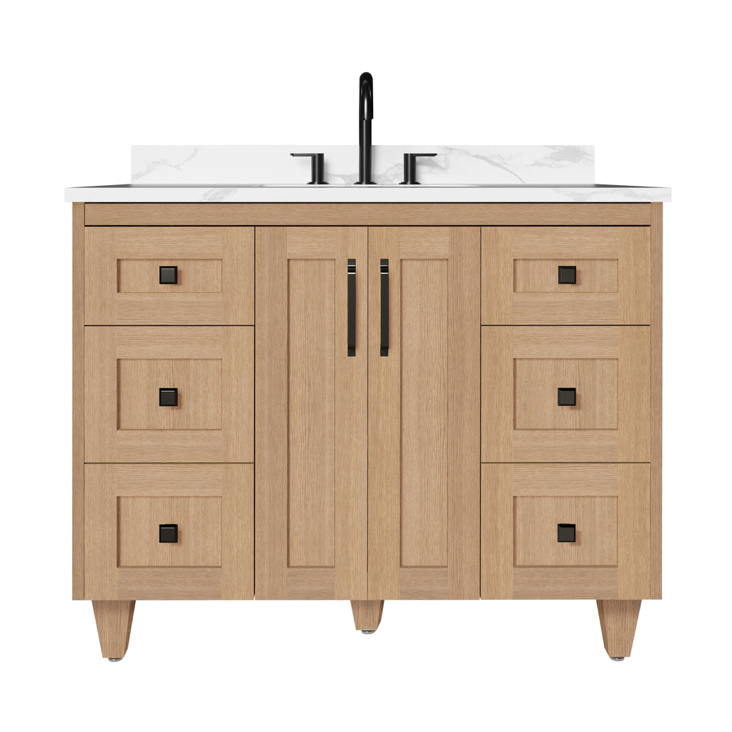 Arlo 42" Solid-Wood Vanity with Quartz Countertop