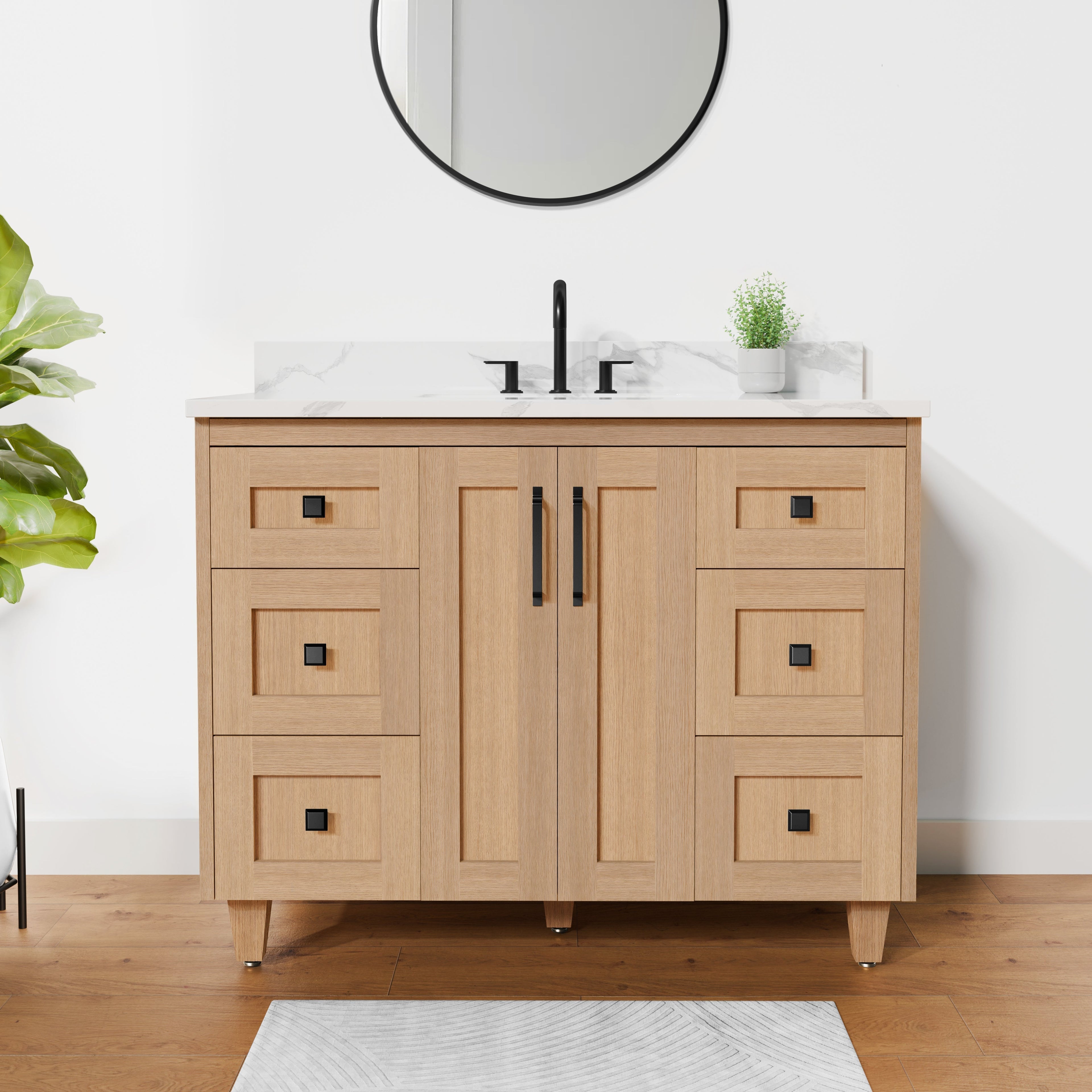 Arlo 42" Solid-Wood Vanity with Quartz Countertop