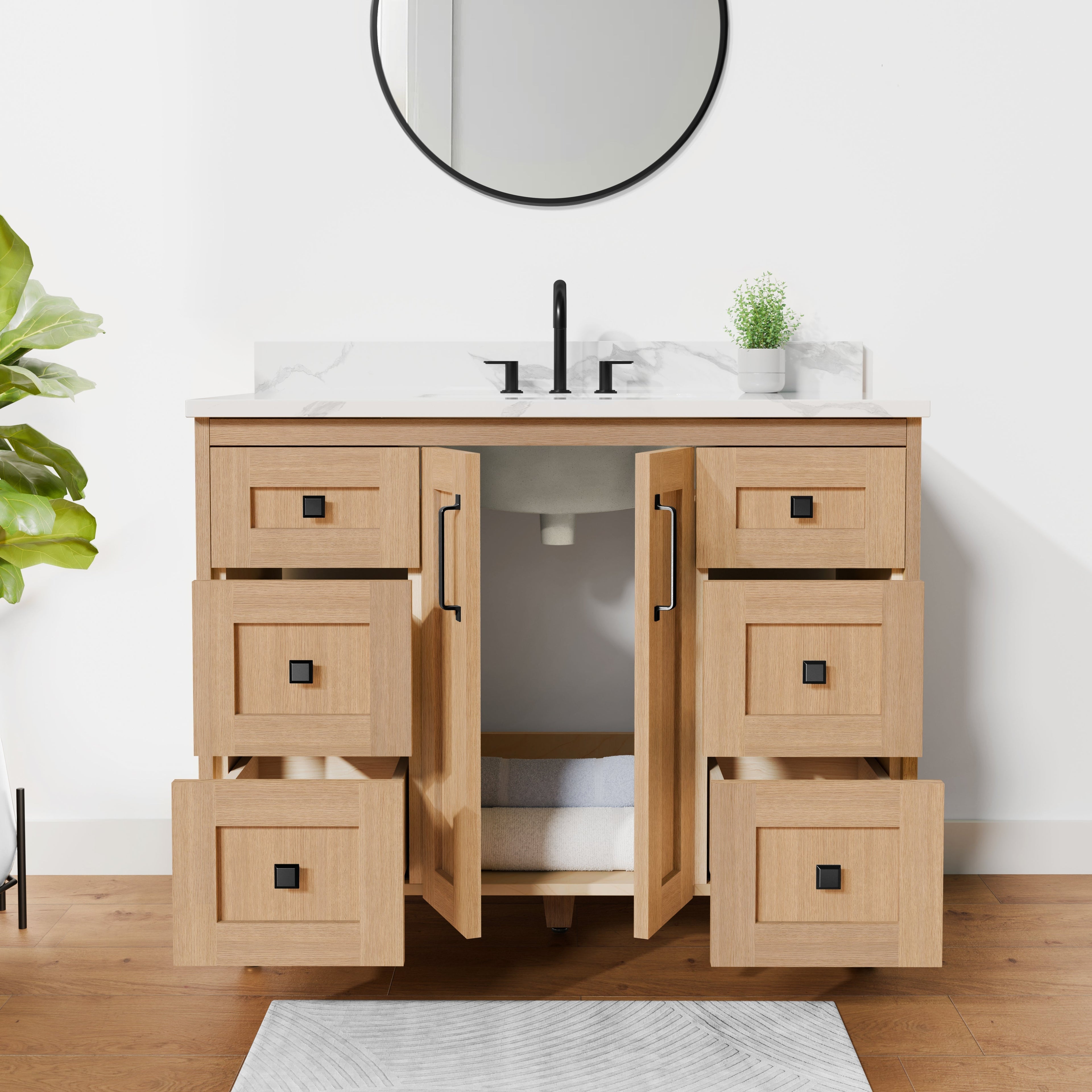 Arlo 42" Solid-Wood Vanity with Quartz Countertop