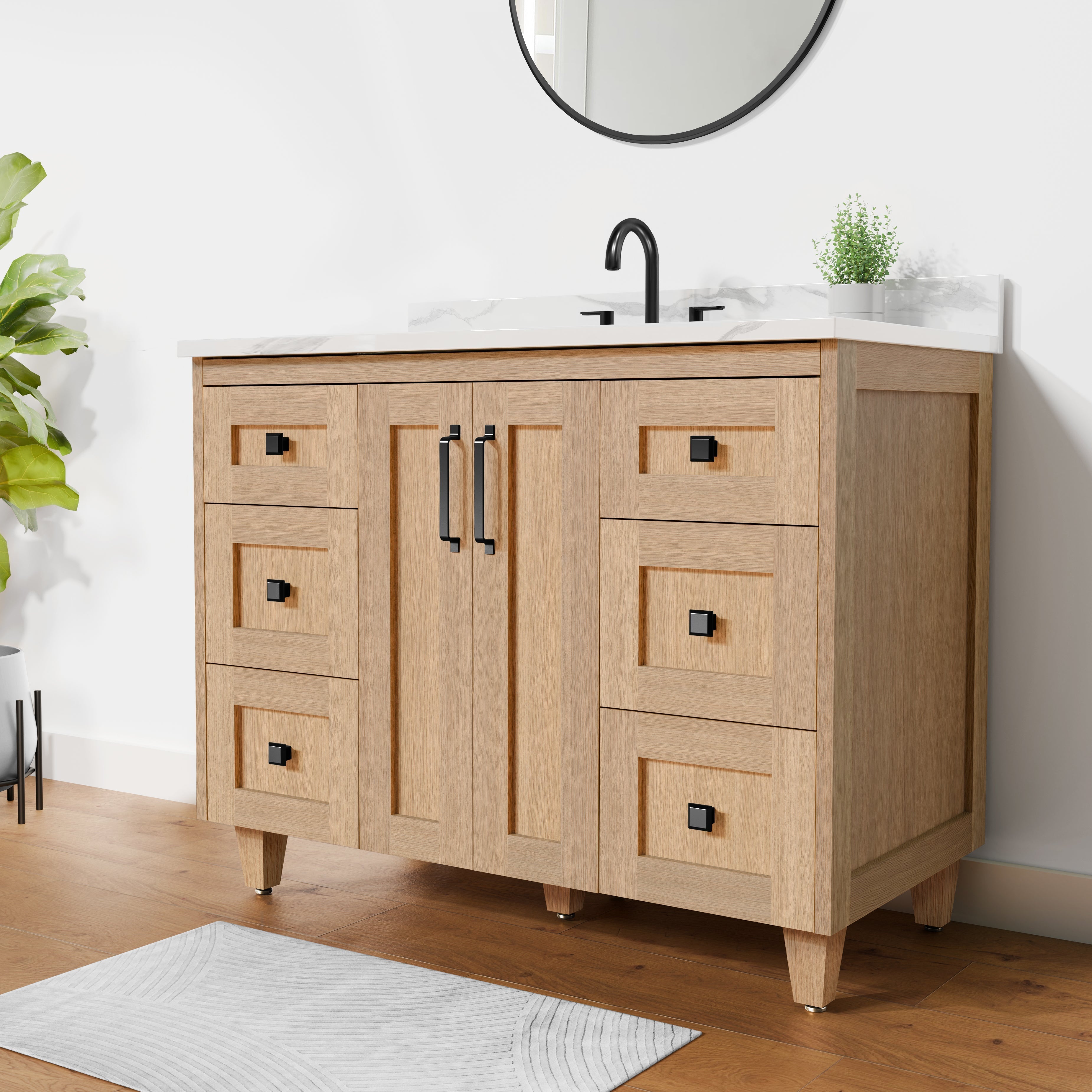 Arlo 42" Solid-Wood Vanity with Quartz Countertop