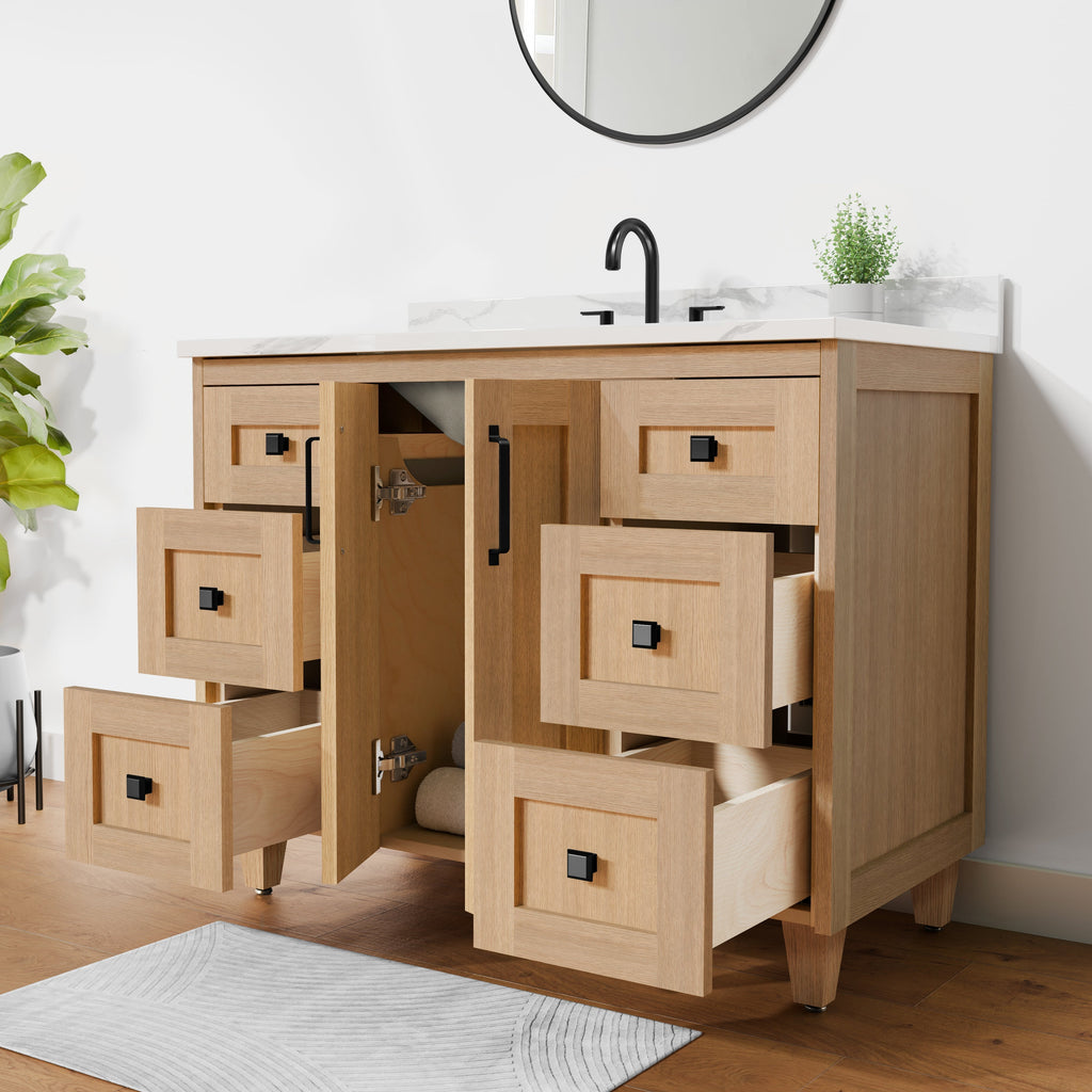 Arlo 42" Solid-Wood Vanity with Quartz Countertop