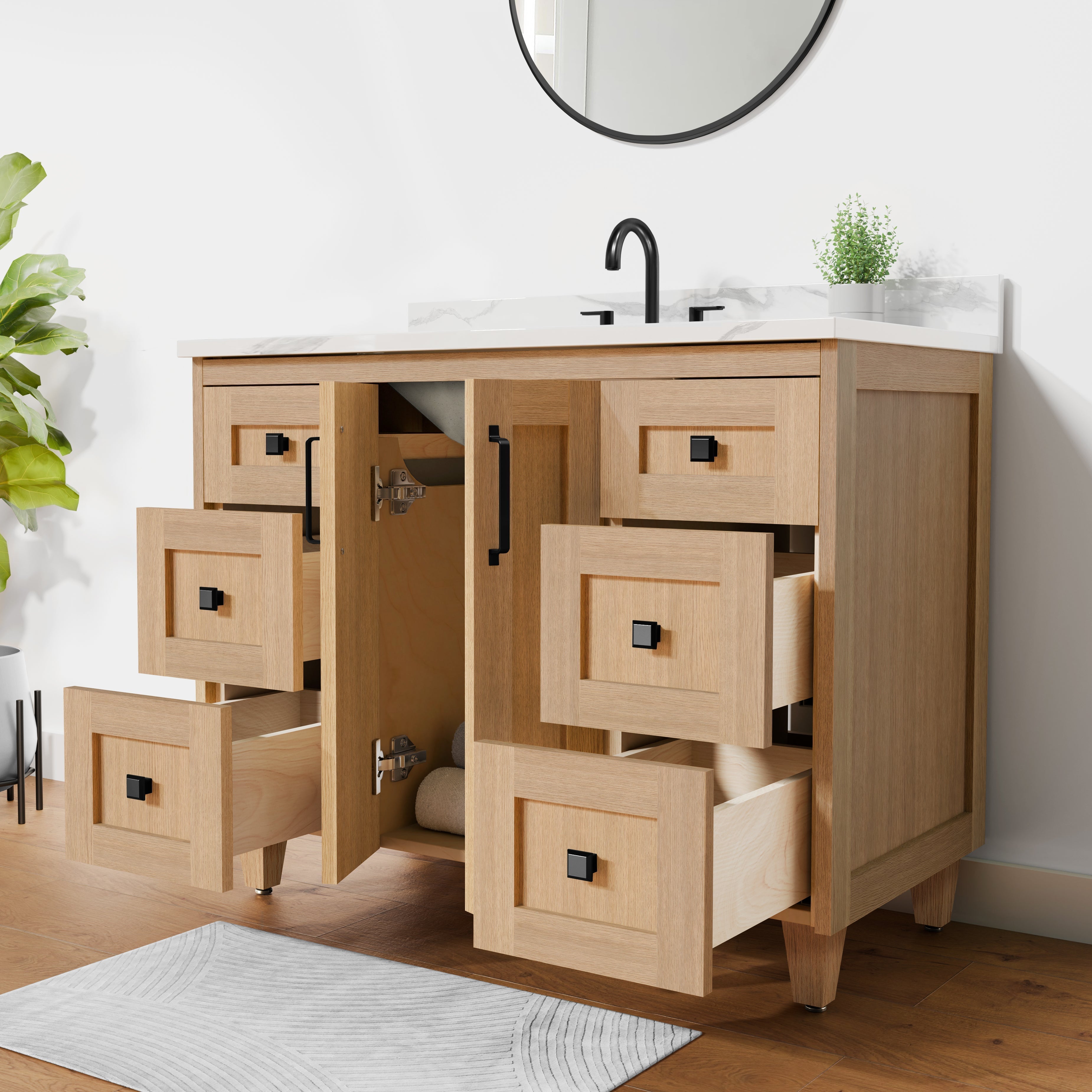Arlo 42" Solid-Wood Vanity with Quartz Countertop