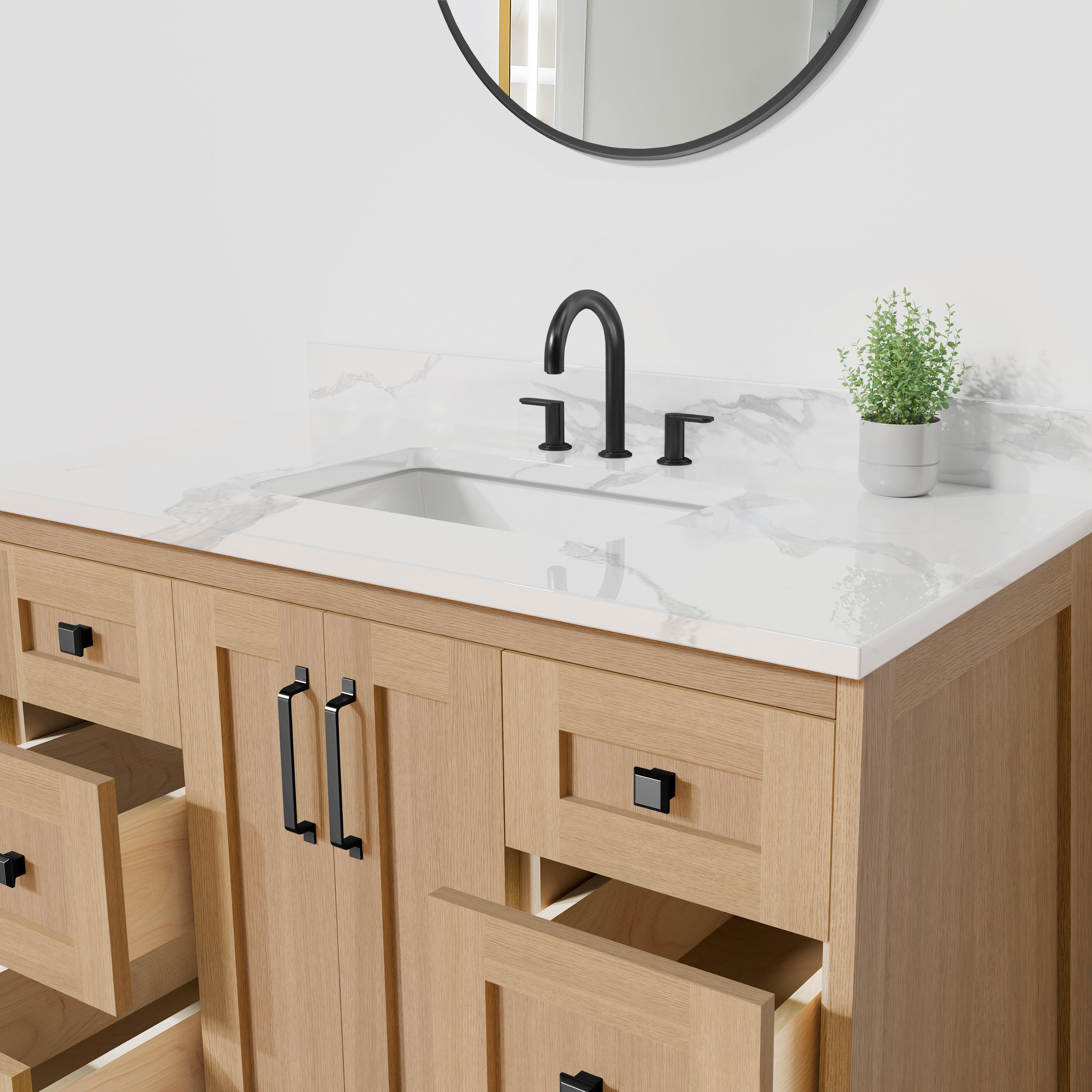 Arlo 42" Solid-Wood Vanity with Quartz Countertop