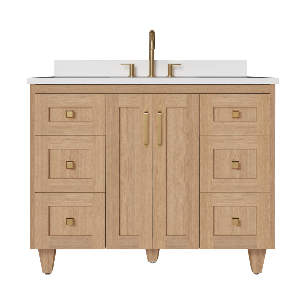 Arlo 42" Solid-Wood Vanity with Quartz Countertop