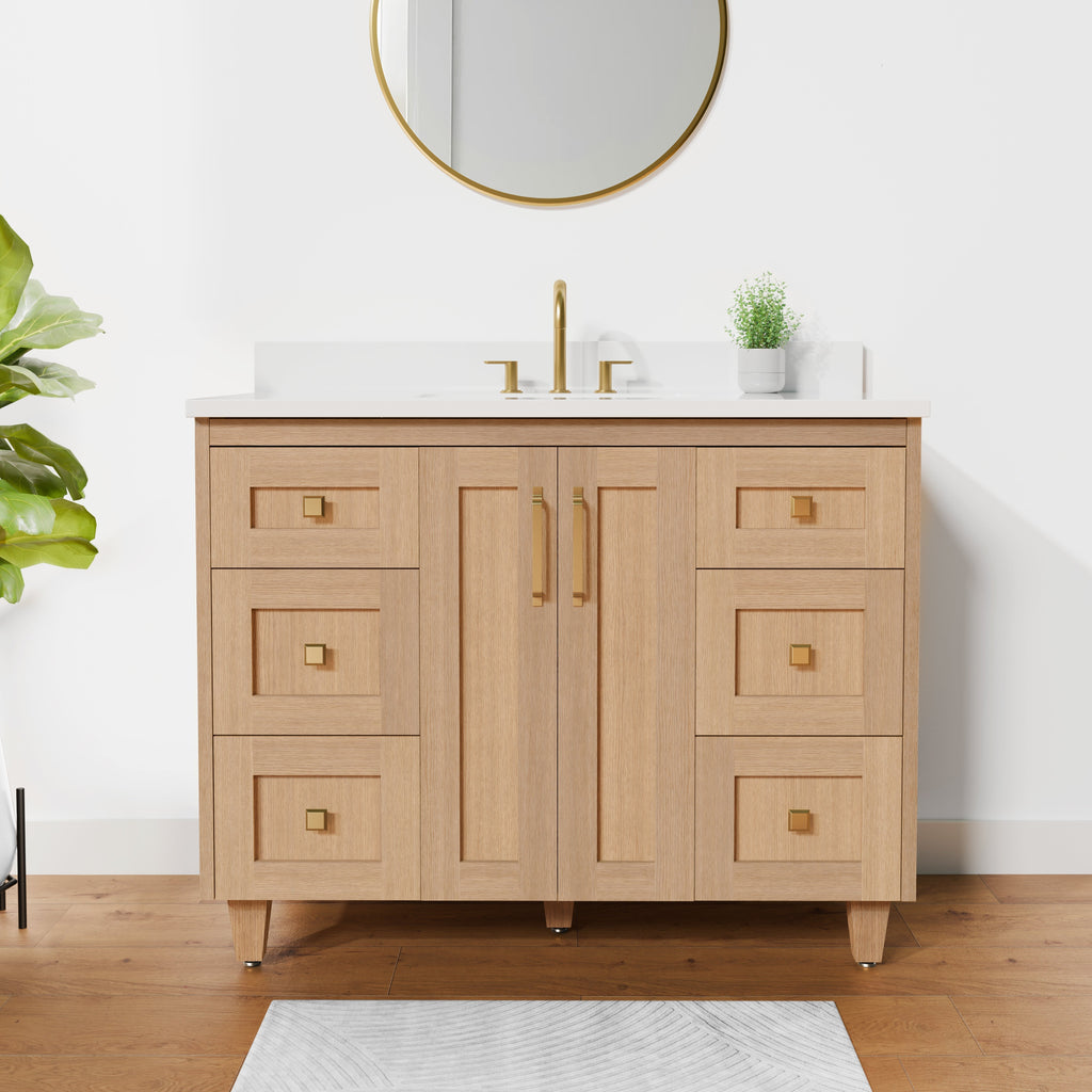Arlo 42" Solid-Wood Vanity with Quartz Countertop