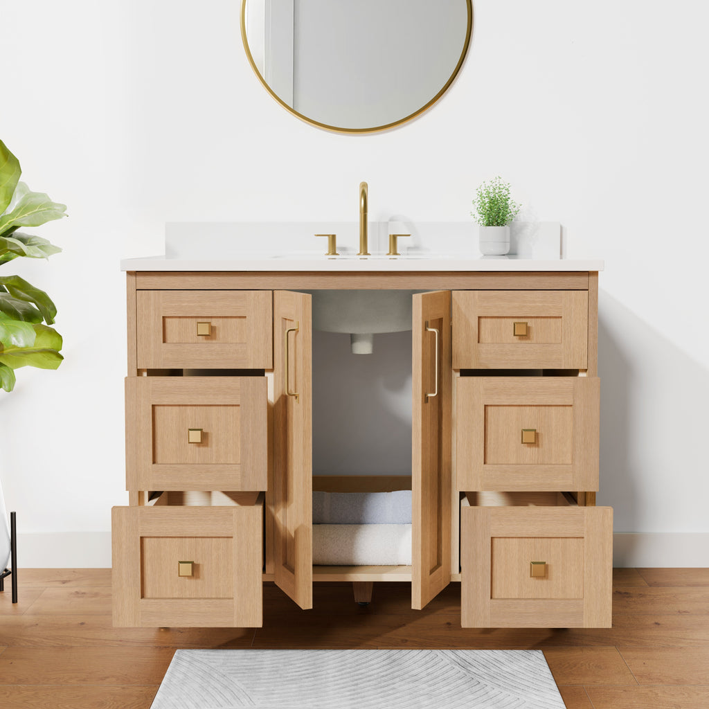 Arlo 42" Solid-Wood Vanity with Quartz Countertop