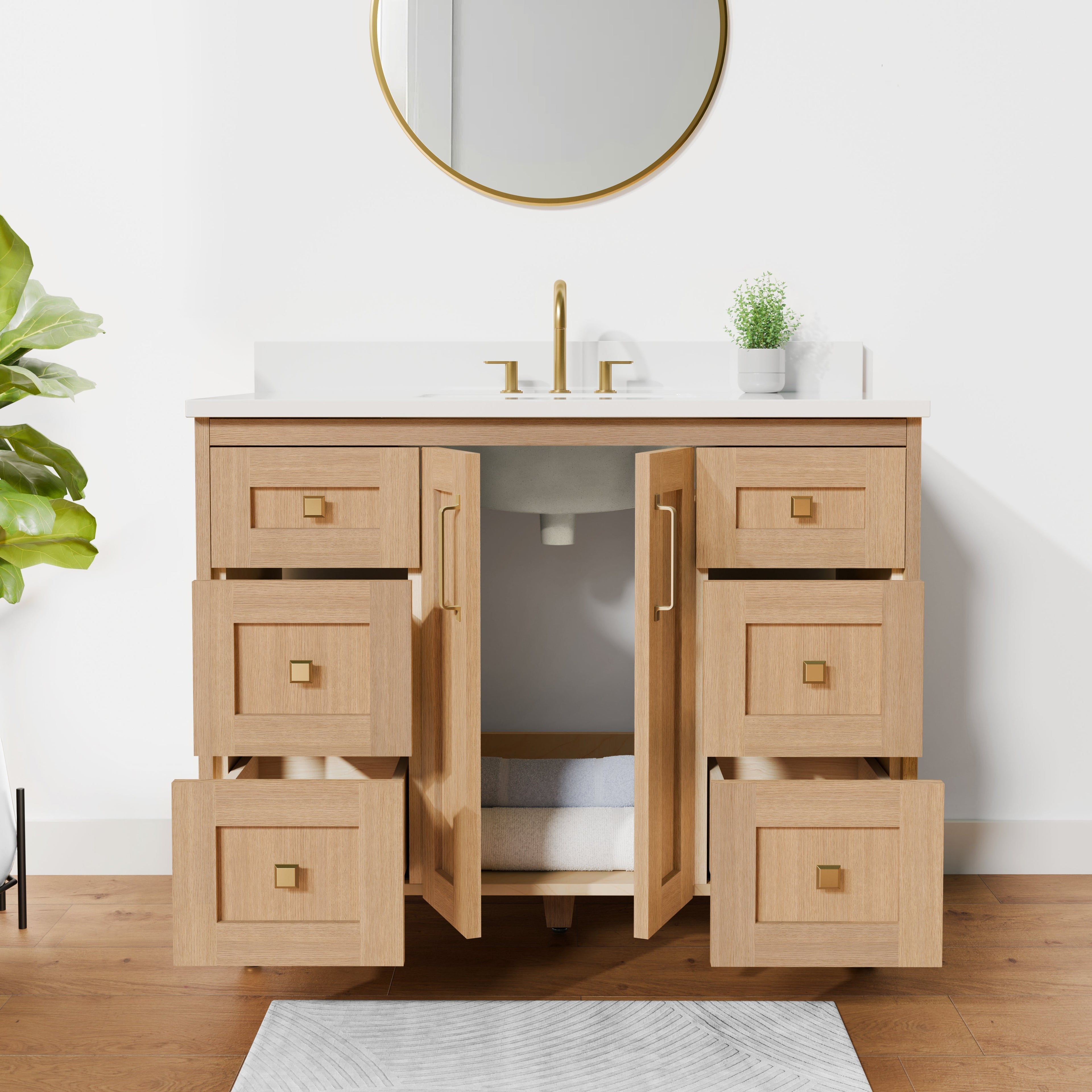 Arlo 42" Solid-Wood Vanity with Quartz Countertop