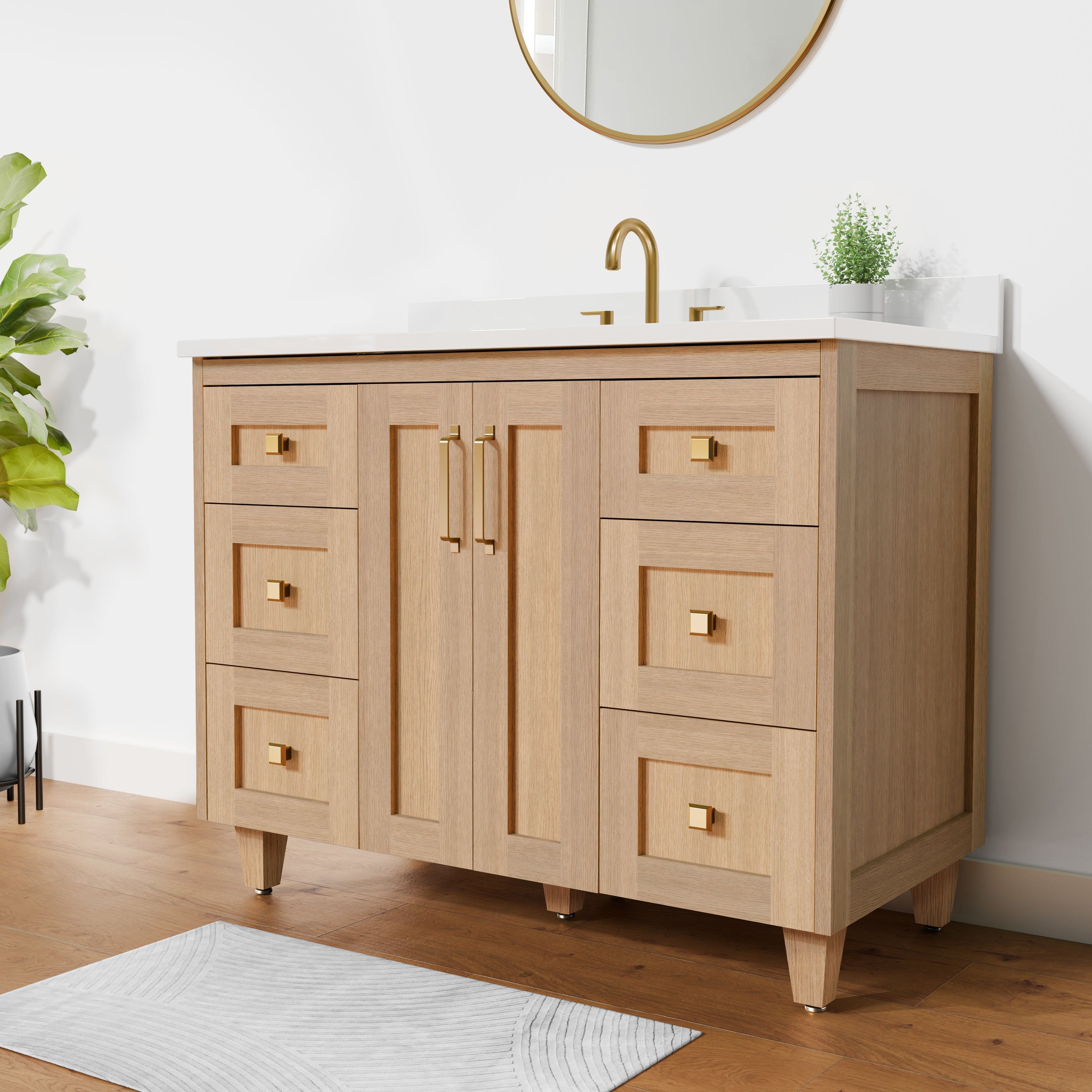 Arlo 42" Solid-Wood Vanity with Quartz Countertop