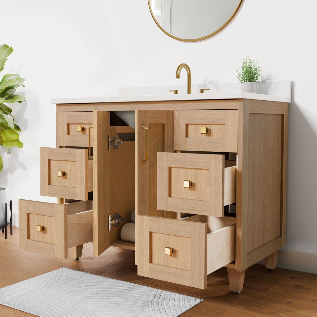 Arlo 42" Solid-Wood Vanity with Quartz Countertop