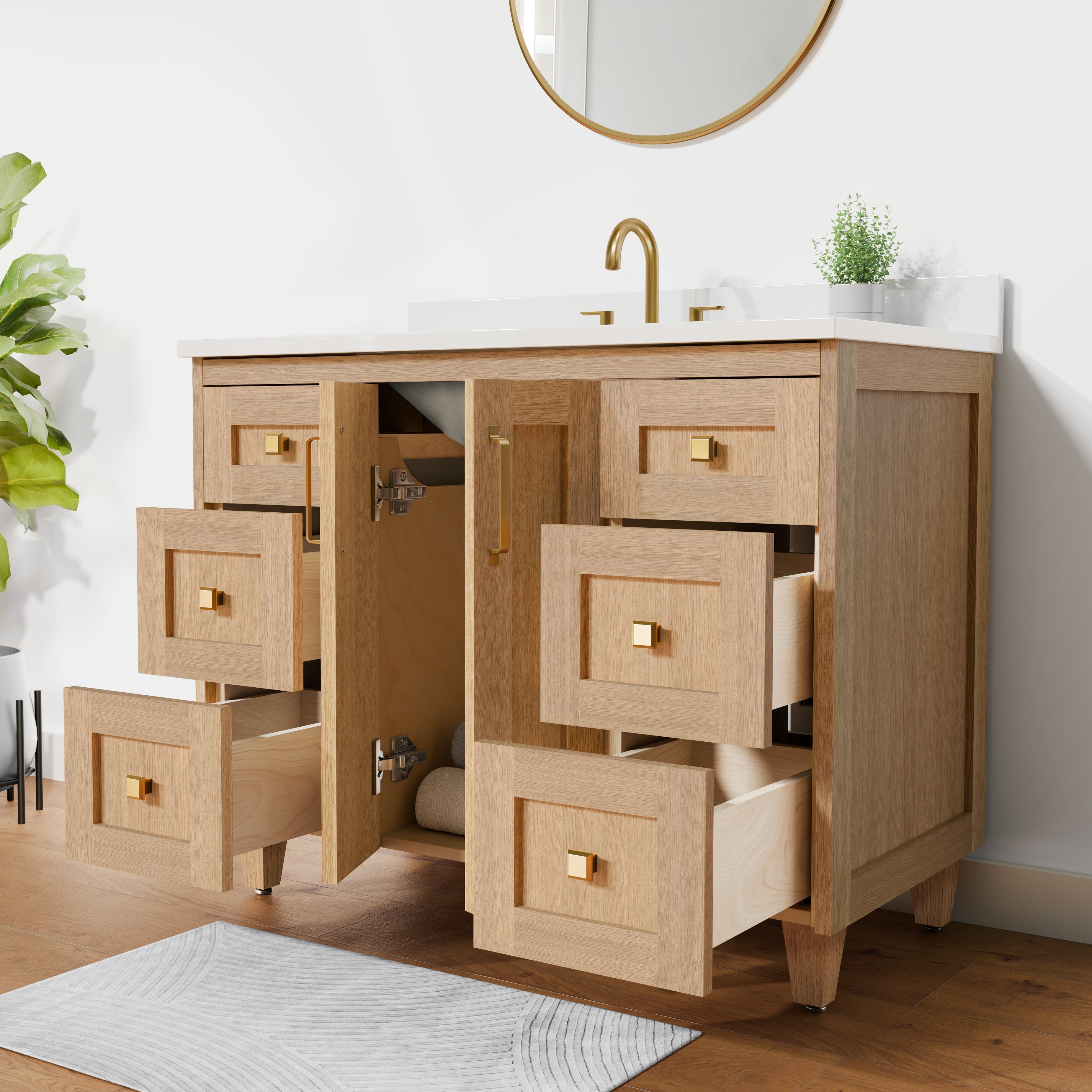 Arlo 42" Solid-Wood Vanity with Quartz Countertop