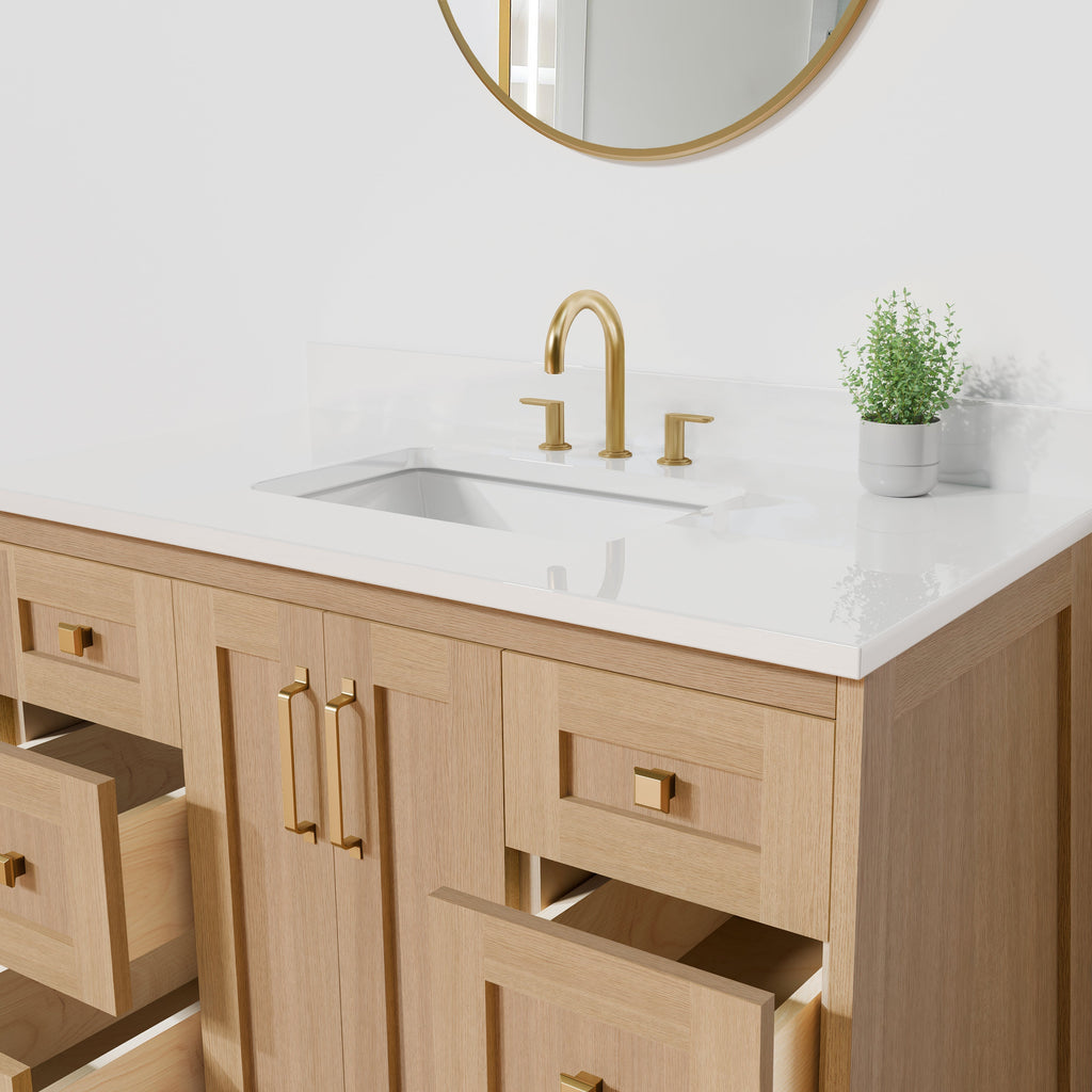 Arlo 42" Solid-Wood Vanity with Quartz Countertop