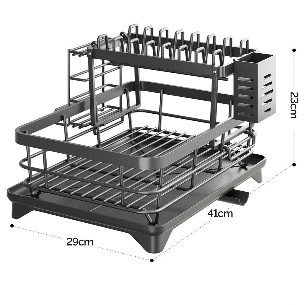 Stainless Steel Multifunctional Dish Rack ? Removable Design with Drainage Tray & Storage Holders