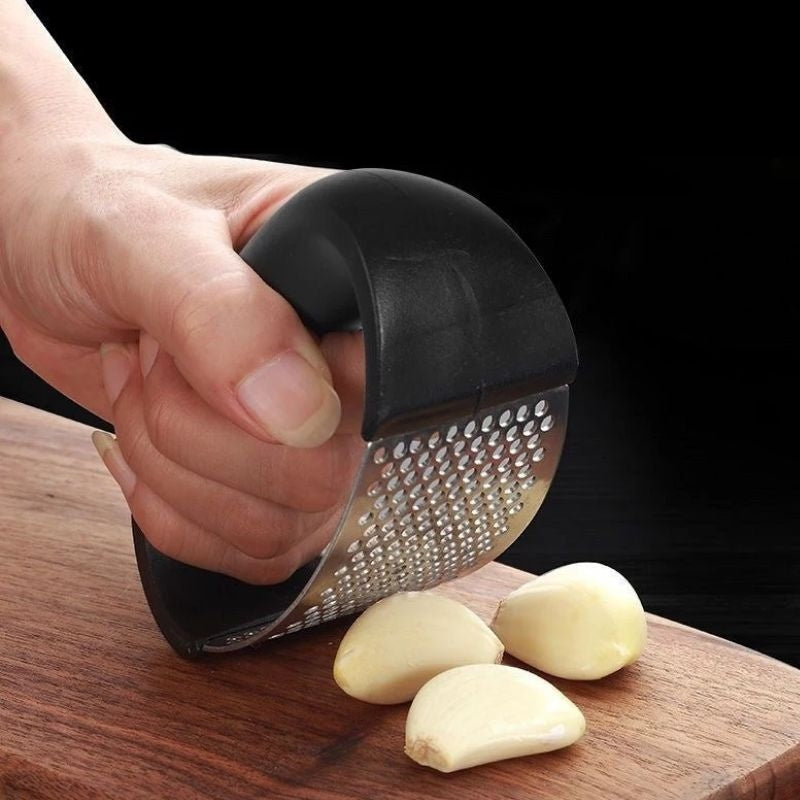 Stainless Steel Garlic Press & Masher – 304 Grade, Non-Slip Handle, Easy Clean