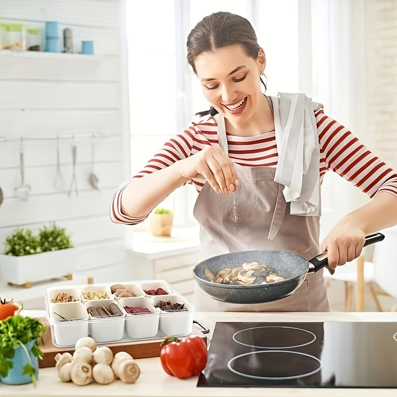 Leak-Proof Square Bento Lunch Box With 4/8 Compartments - Perfect For School, College, Picnics & Kitchen Organization