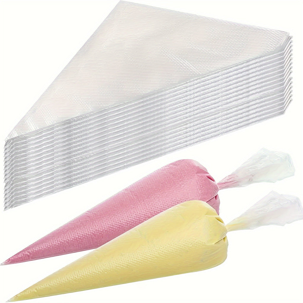 50pcs/100pcs/200pcs Thickened Disposable Piping Bags, Icing Pastry Bag with Nozzle Tips for Cake Decorating Tools Kitchen Gadgets Accessories. for Buttercream Frosting Cheese Doughnut Sweet Pastries DIY Birthday Party Family