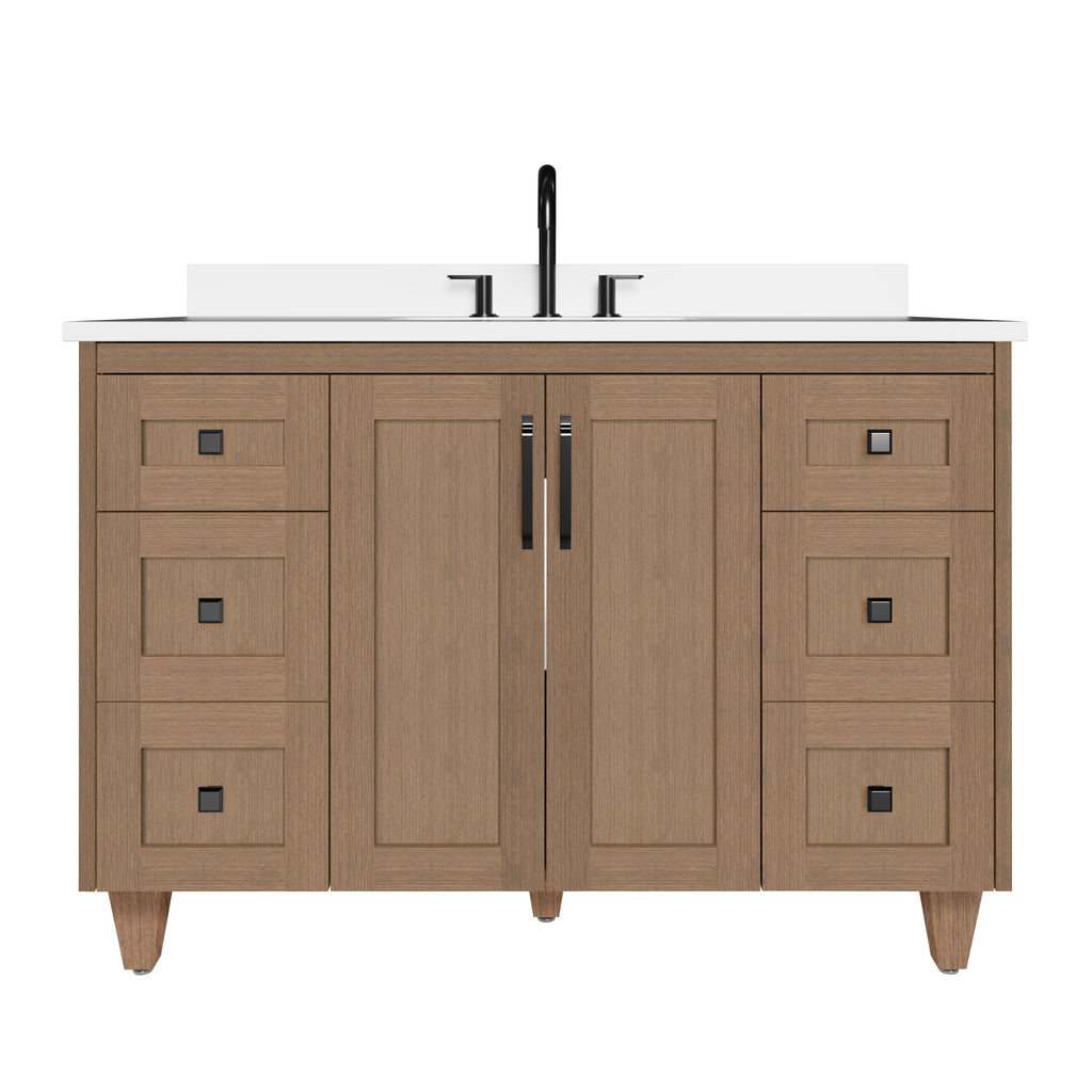 Arlo 48" Solid-Wood Vanity with Quartz Countertop