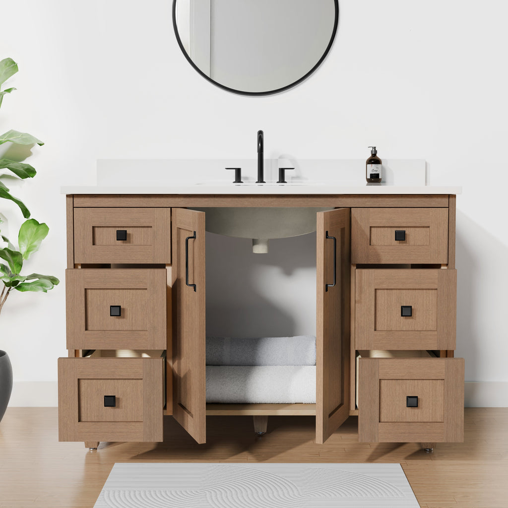 Arlo 48" Solid-Wood Vanity with Quartz Countertop