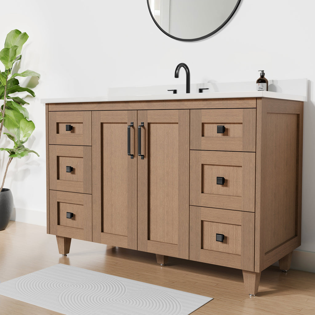 Arlo 48" Solid-Wood Vanity with Quartz Countertop