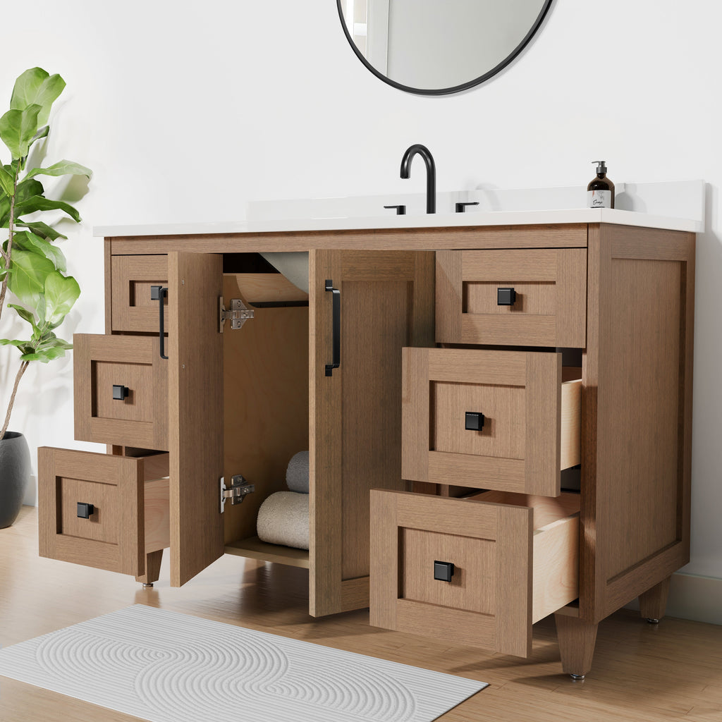 Arlo 48" Solid-Wood Vanity with Quartz Countertop