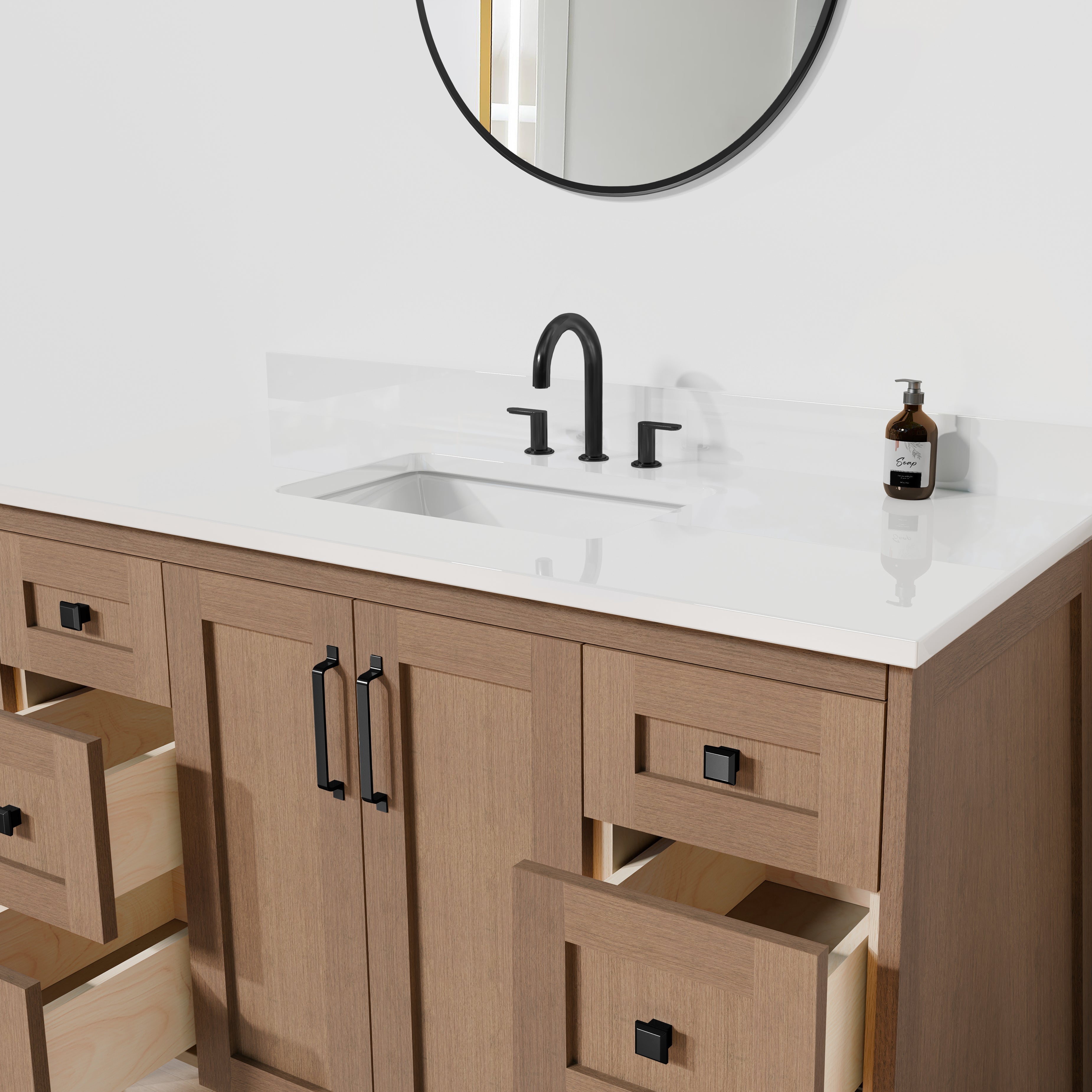 Arlo 48" Solid-Wood Vanity with Quartz Countertop