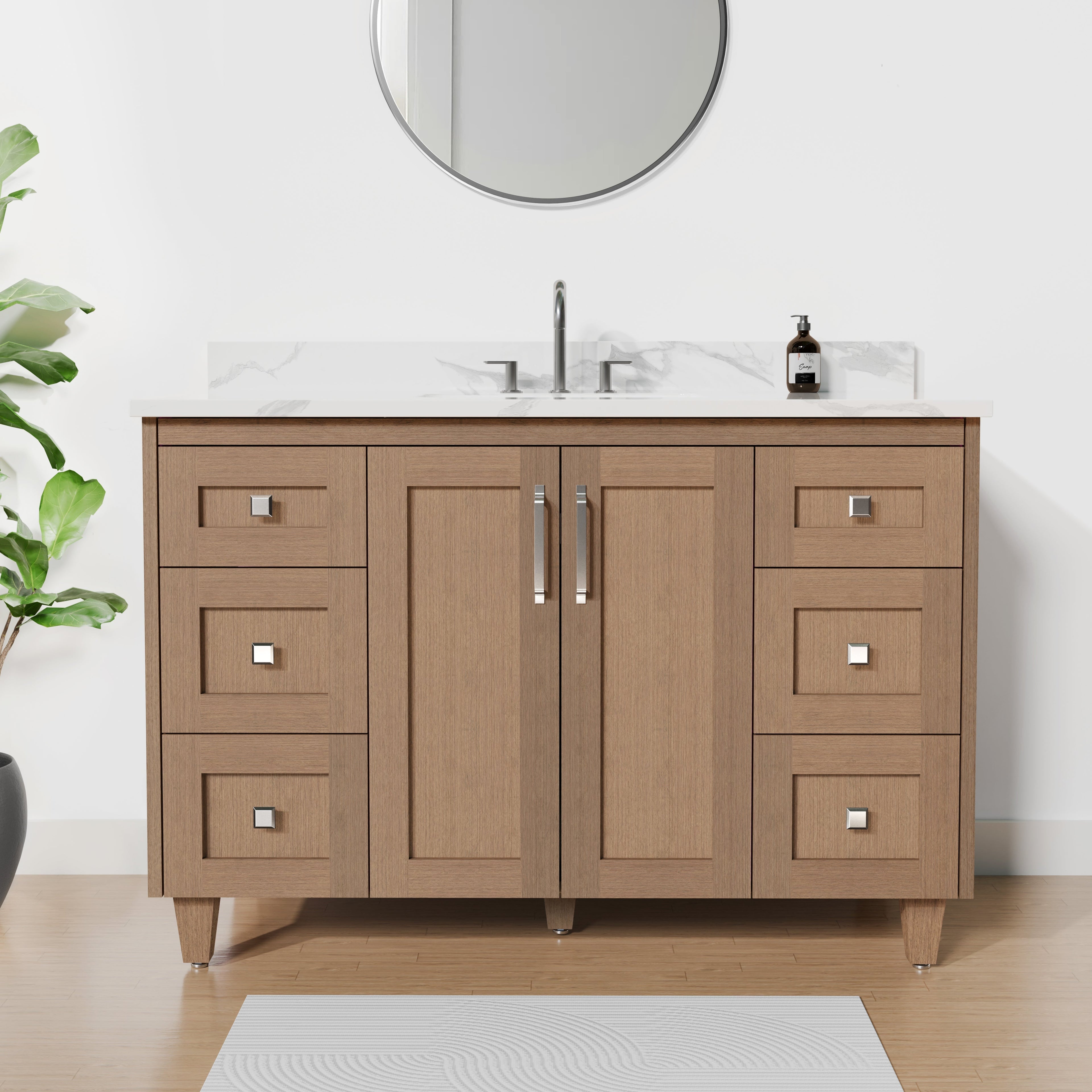Arlo 48" Solid-Wood Vanity with Quartz Countertop