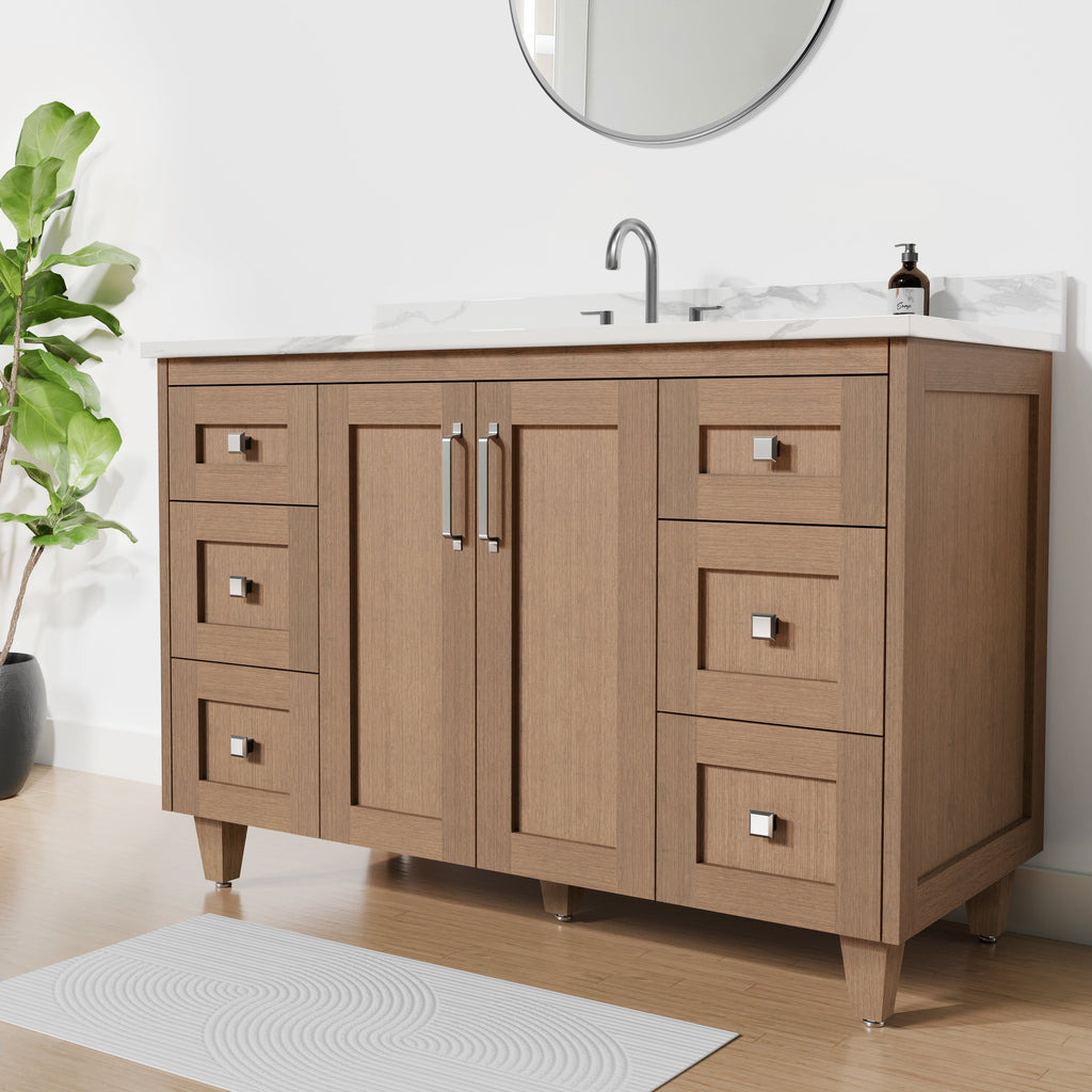 Arlo 48" Solid-Wood Vanity with Quartz Countertop