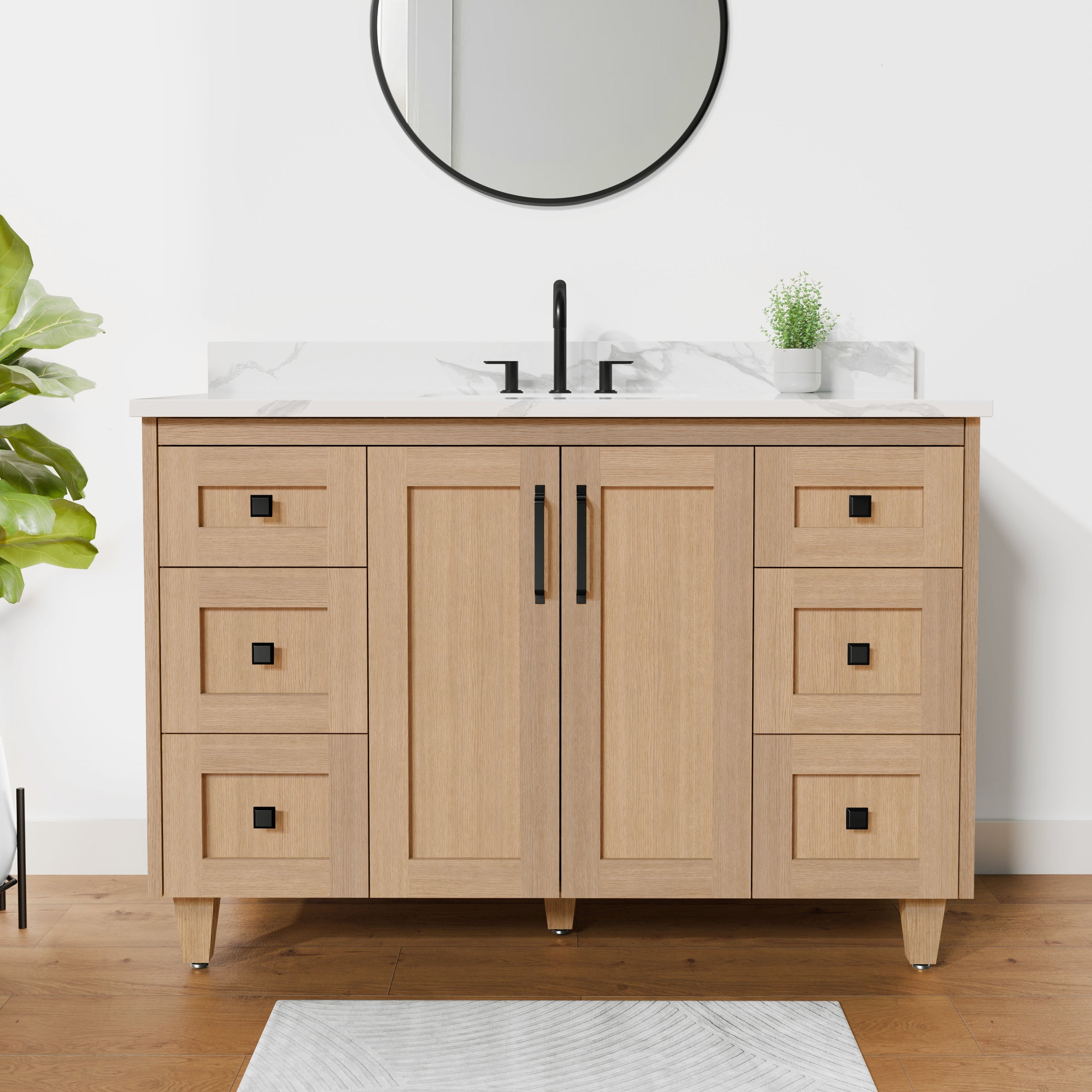 Arlo 48" Solid-Wood Vanity with Quartz Countertop