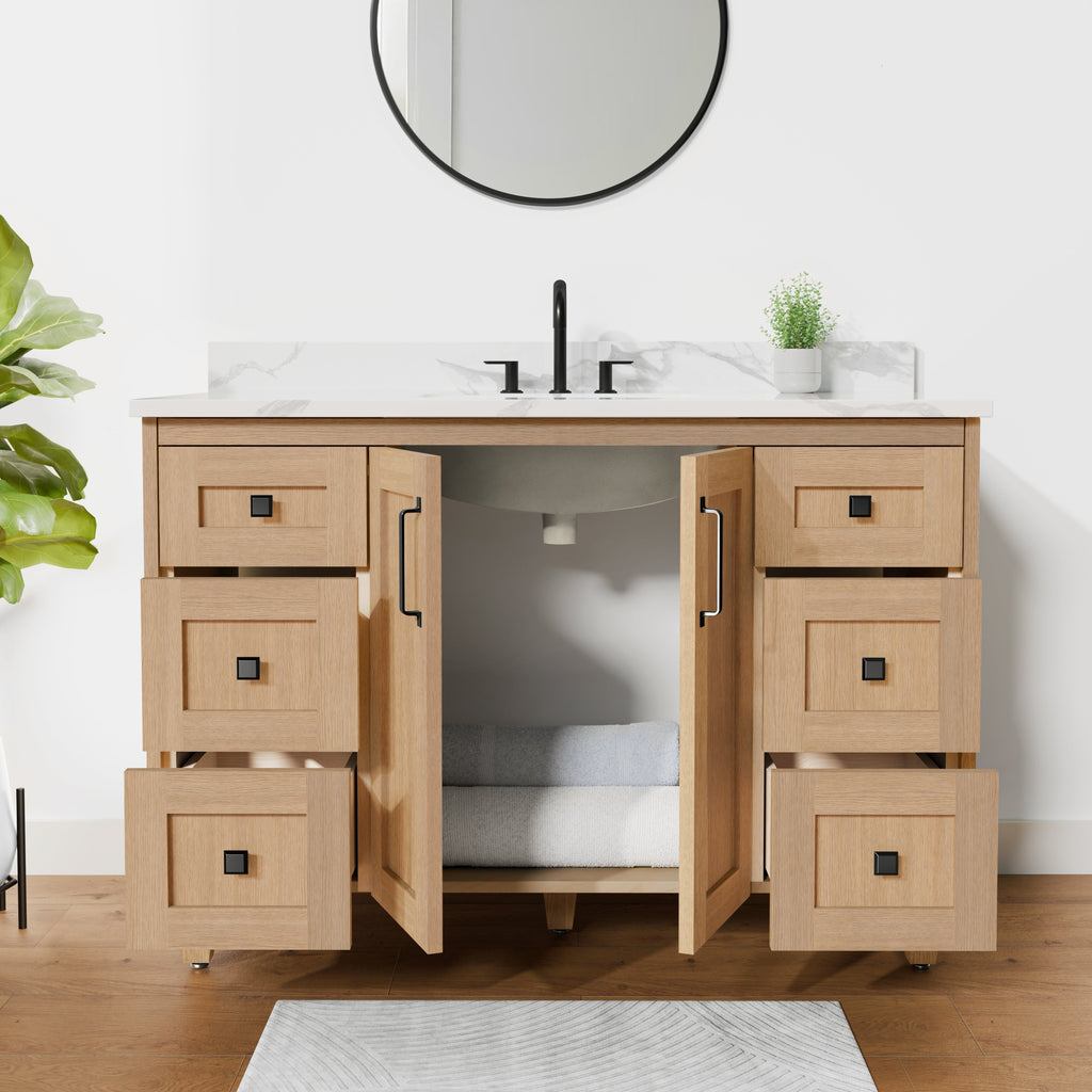 Arlo 48" Solid-Wood Vanity with Quartz Countertop