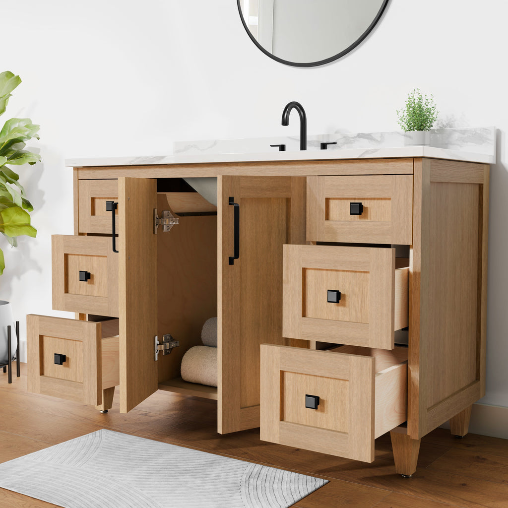 Arlo 48" Solid-Wood Vanity with Quartz Countertop
