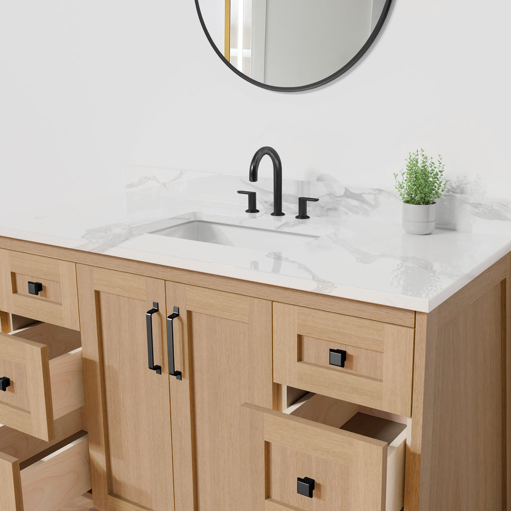 Arlo 48" Solid-Wood Vanity with Quartz Countertop