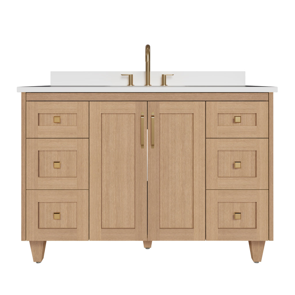Arlo 48" Solid-Wood Vanity with Quartz Countertop