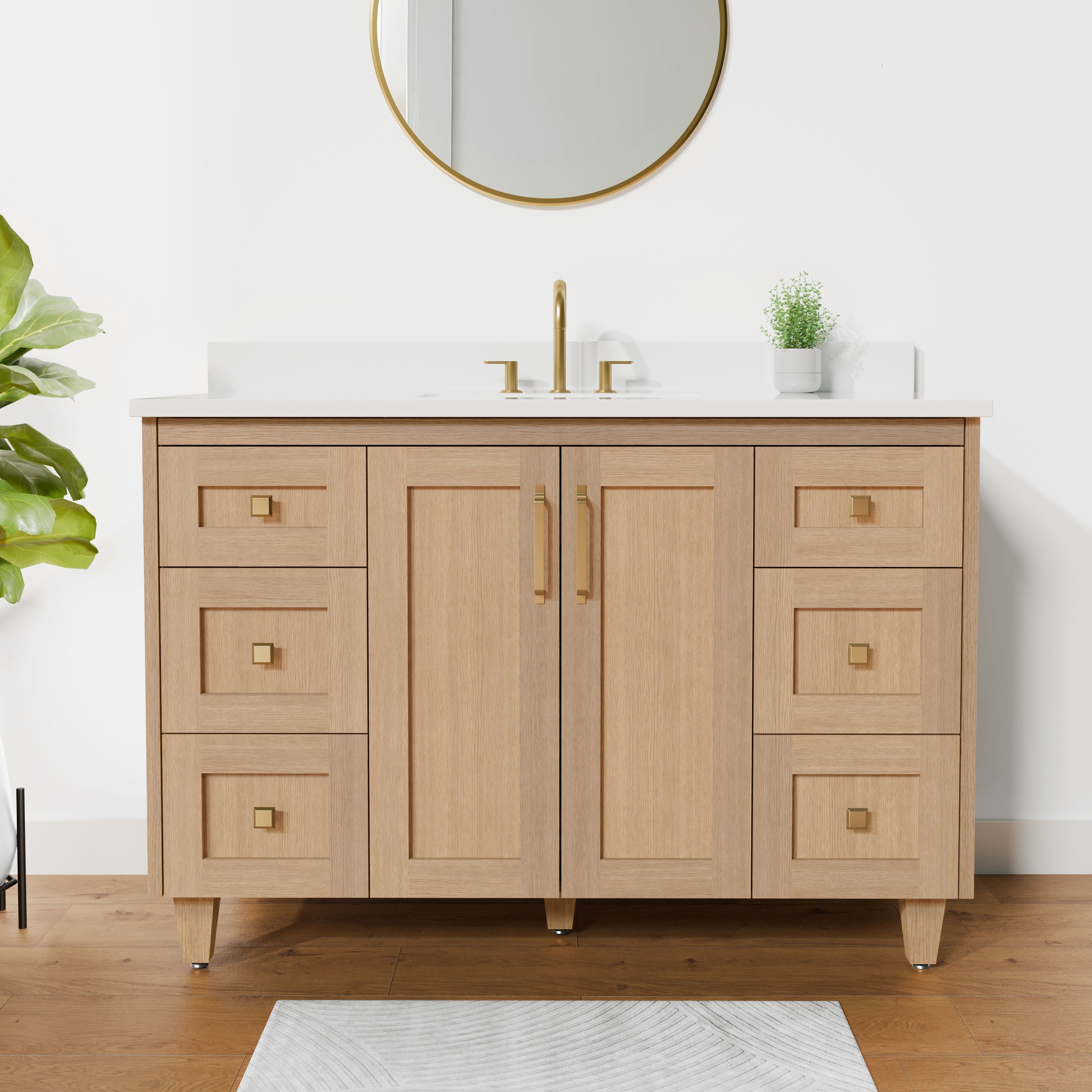 Arlo 48" Solid-Wood Vanity with Quartz Countertop